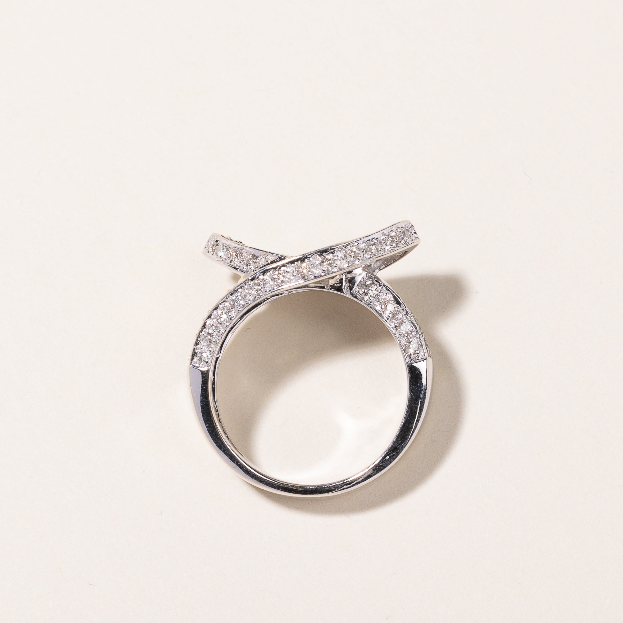 14k White Gold Yellow Sapphire & Diamond Ring | 0.43ctw, 0.70ctw | SZ 6