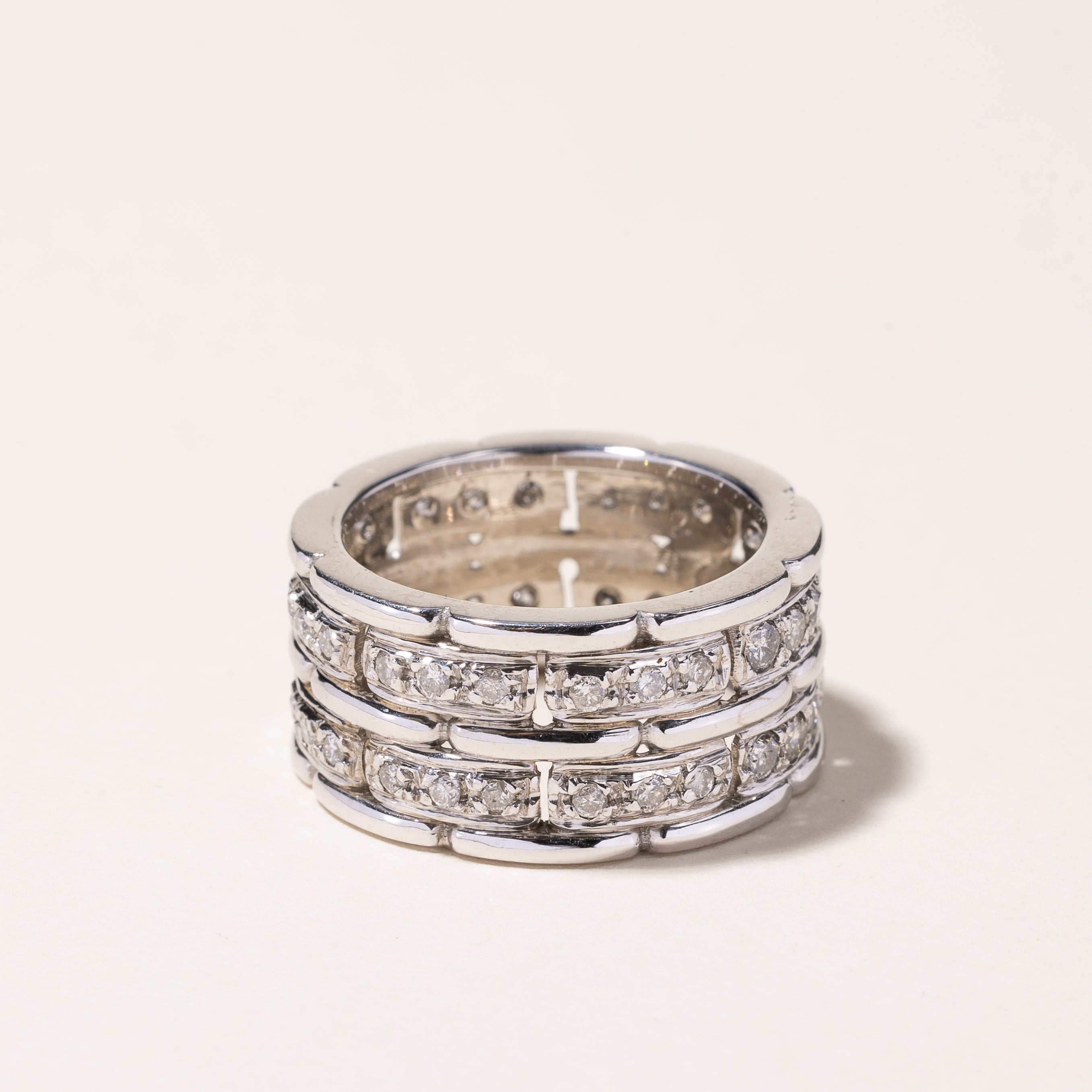 14k White Gold Diamond Band | 0.78ctw | SZ 7.25