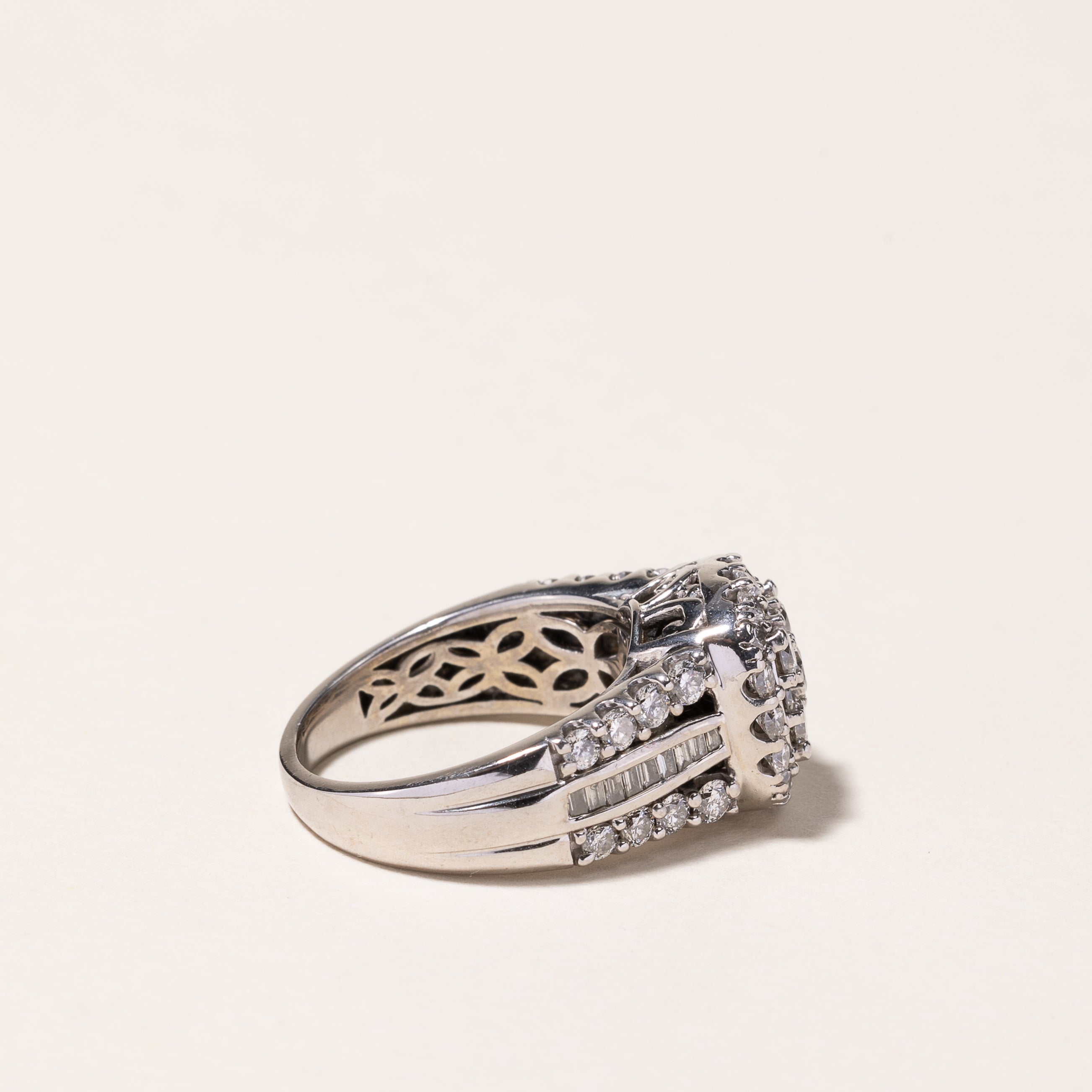 10k White Gold Cushion Shaped Diamond Ring | 1.48ctw | SZ 5.5