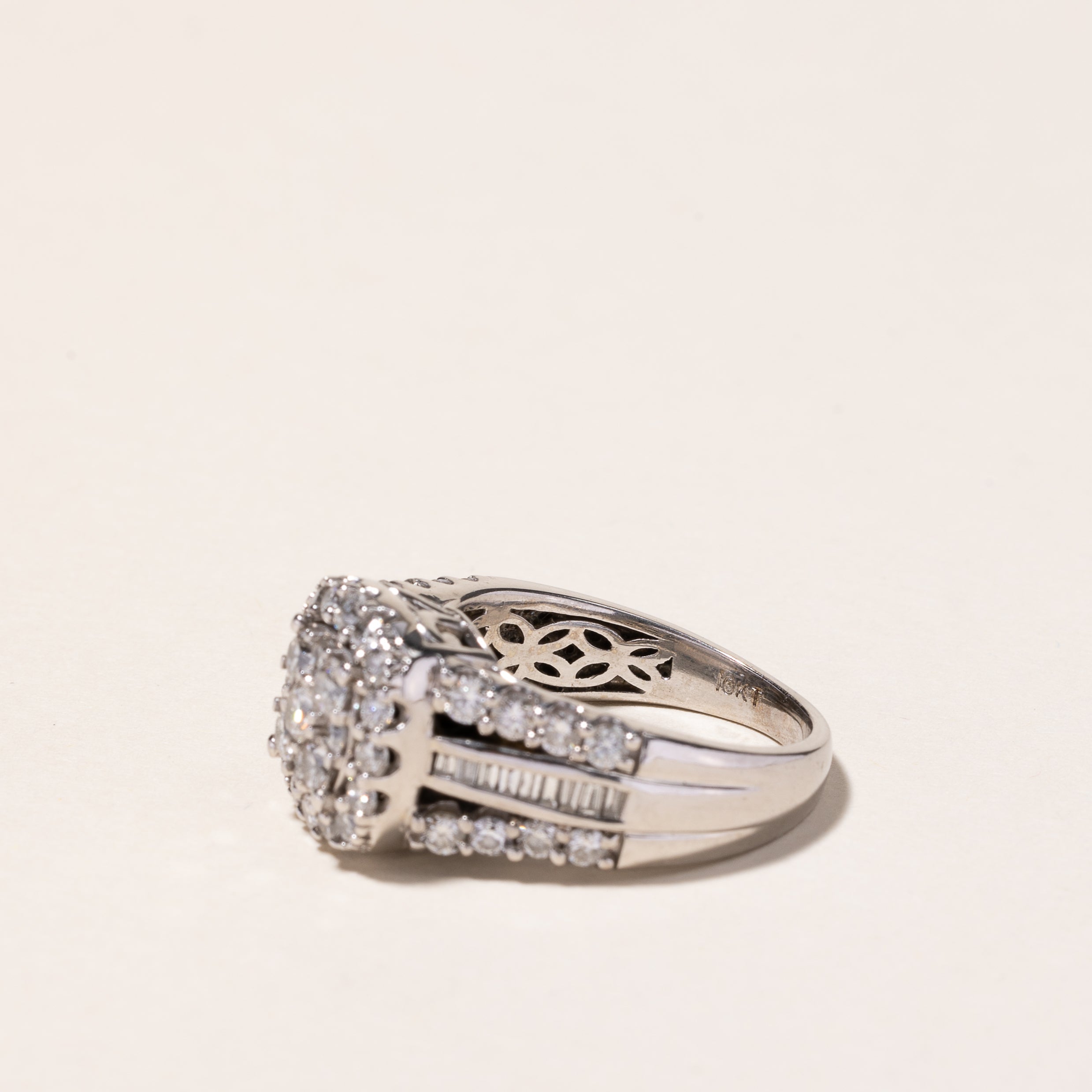 10k White Gold Cushion Shaped Diamond Ring | 1.48ctw | SZ 5.5