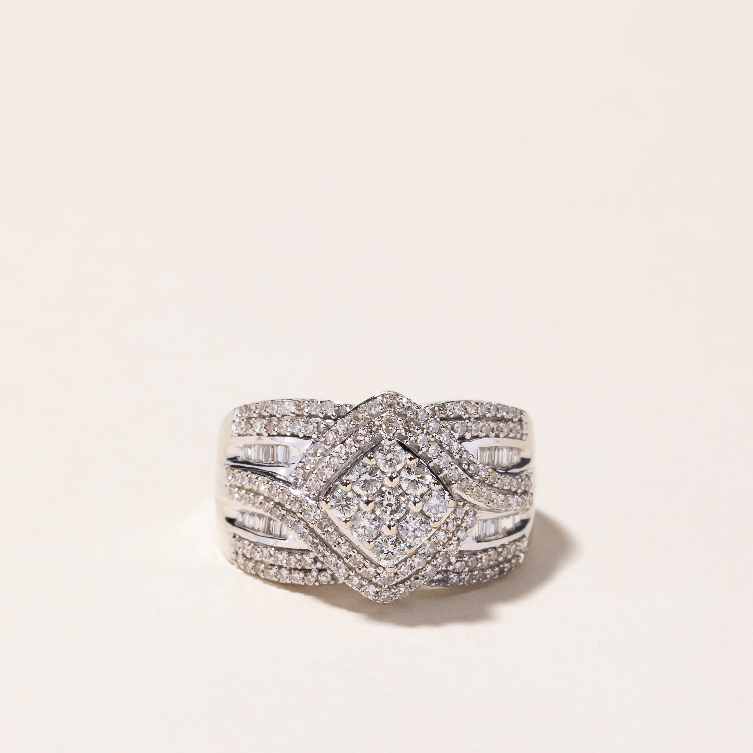 10k White Gold Diamond Ring | 1.10ctw | SZ 8
