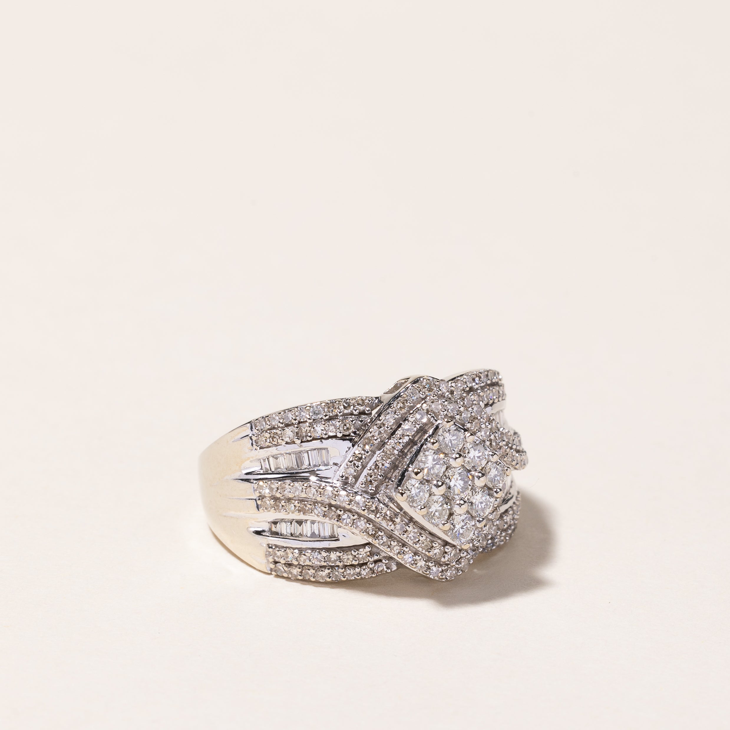 10k White Gold Diamond Ring | 1.10ctw | SZ 8