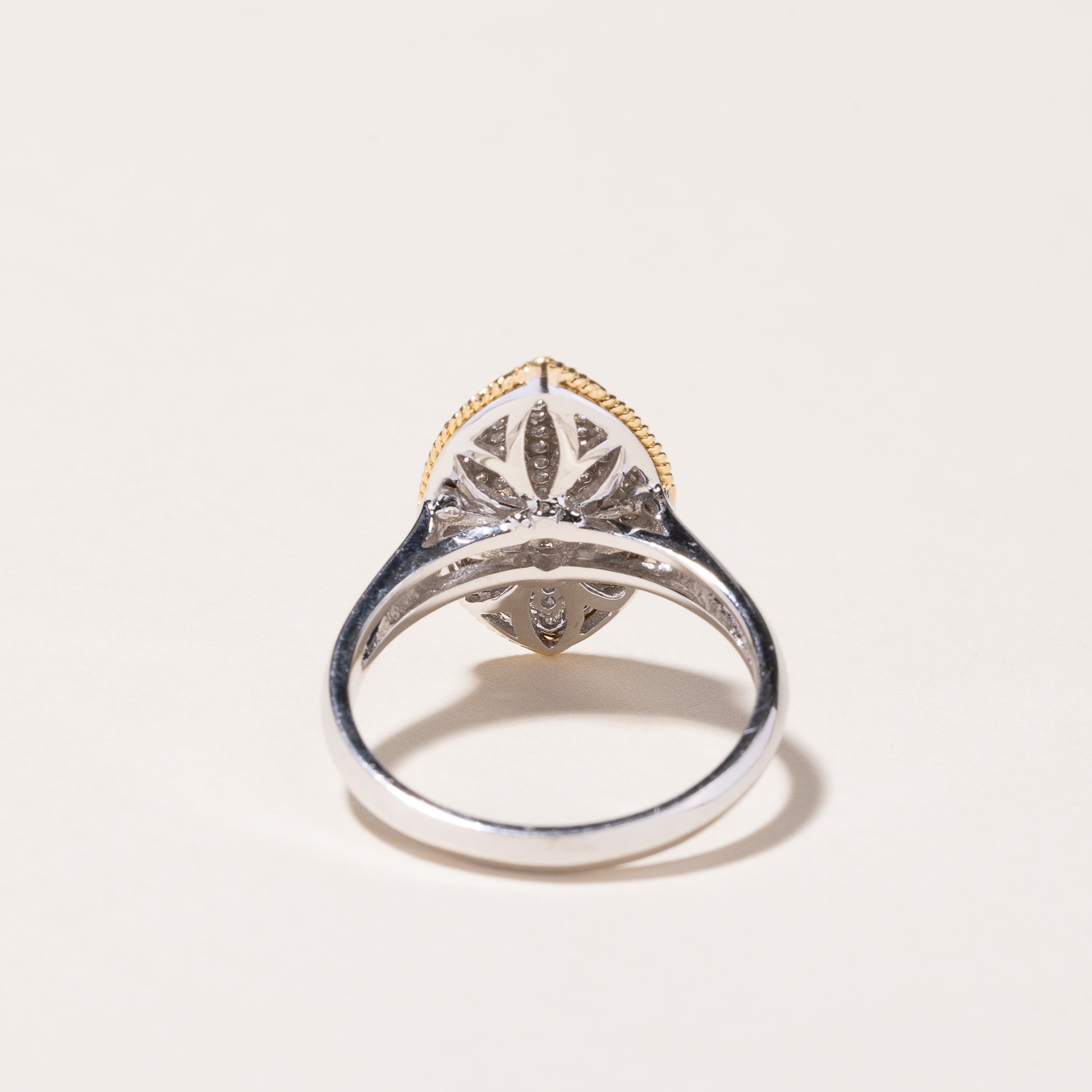 18k Two Tone Gold Marquise Shaped Diamond Ring | 0.56ctw | SZ 7