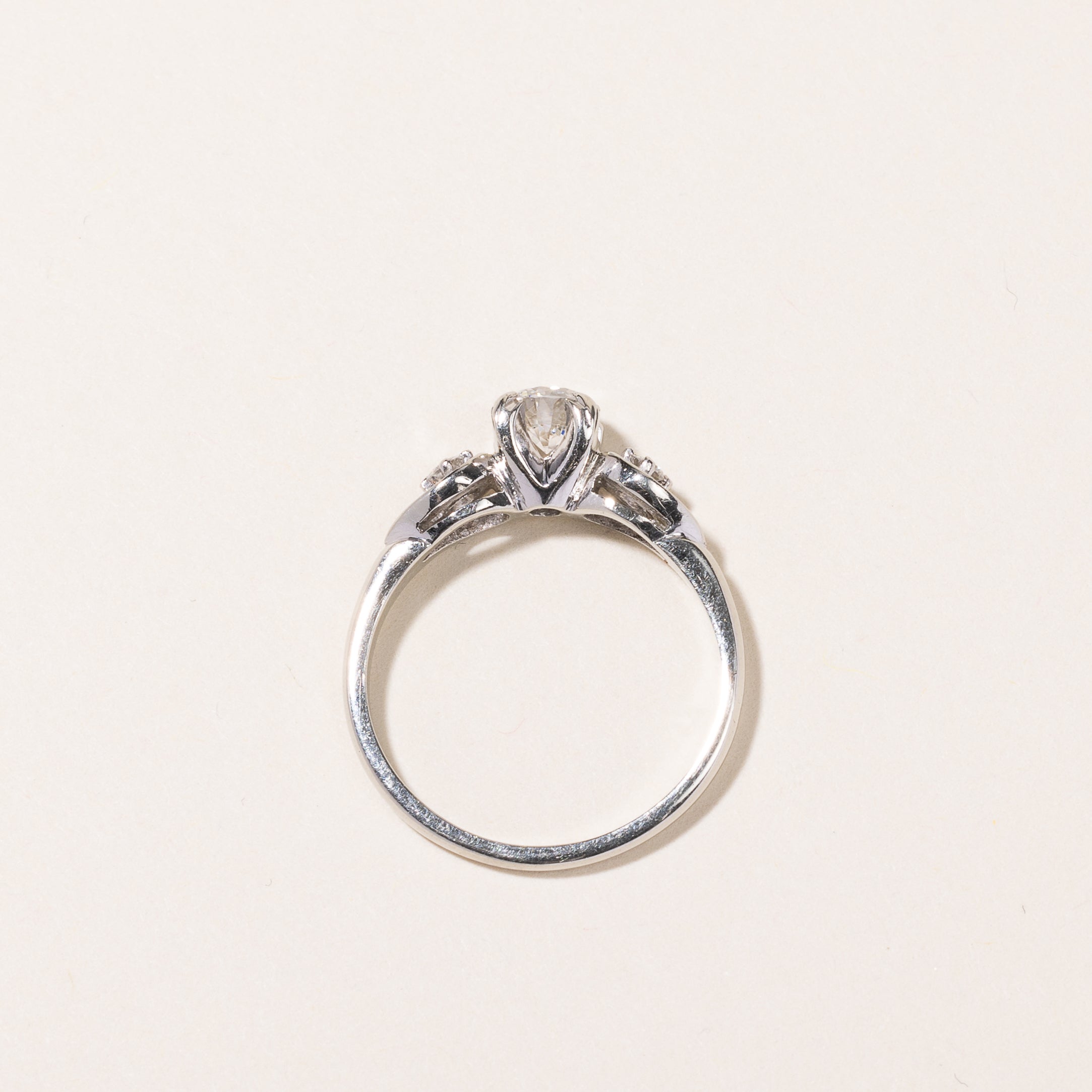 18k White Gold Diamond Engagement Ring | 0.50ctw | SZ 4.75