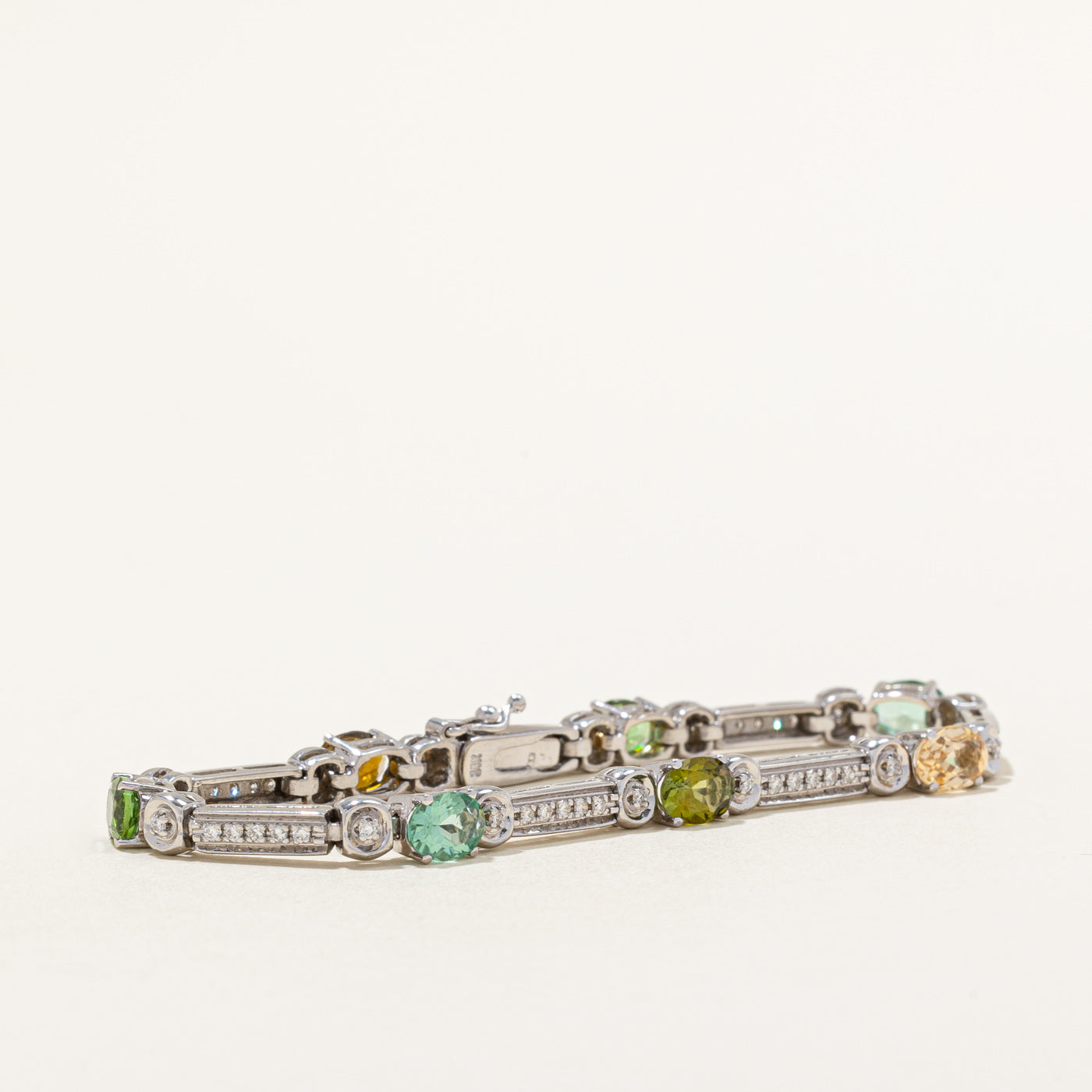 Tourmaline & Diamond Bracelet | 5.10ctw, 0.50ctw | 7" |