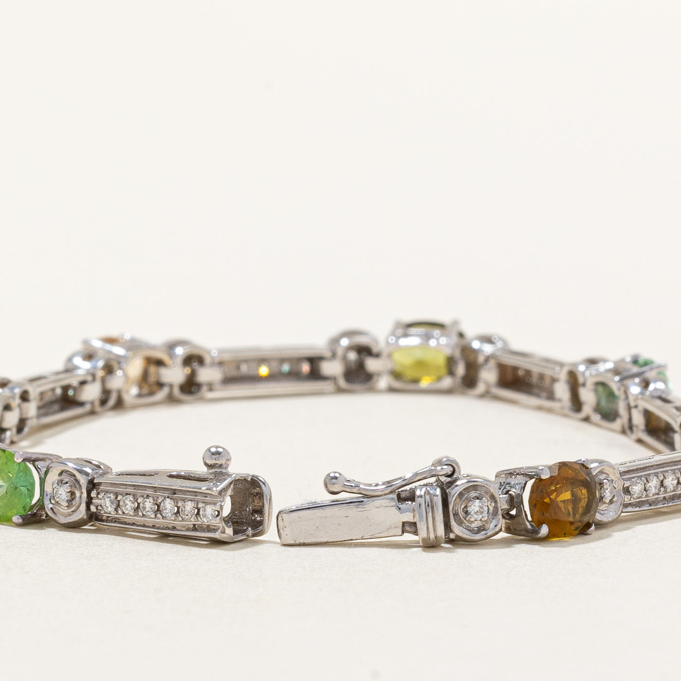 Tourmaline & Diamond Bracelet | 5.10ctw, 0.50ctw | 7" |