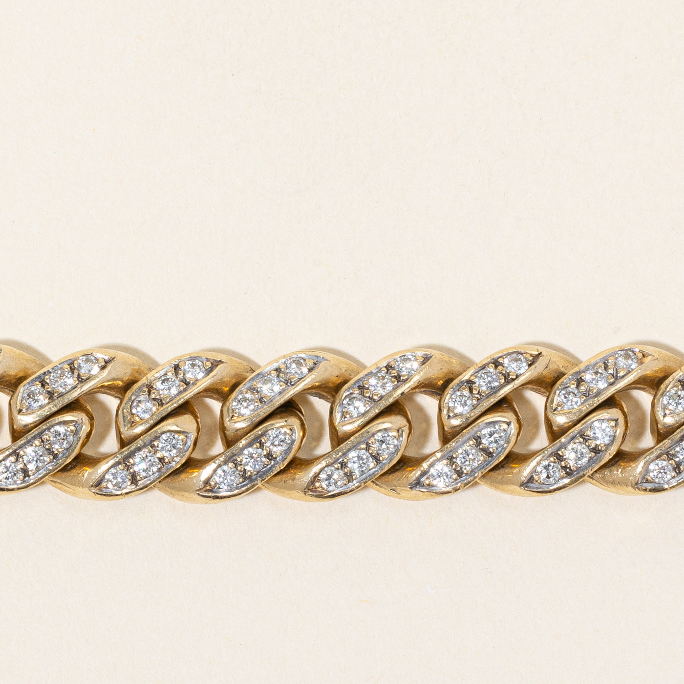 Flush Set Diamond Cuban Link Bracelet | 3.38ctw | 7.5" |