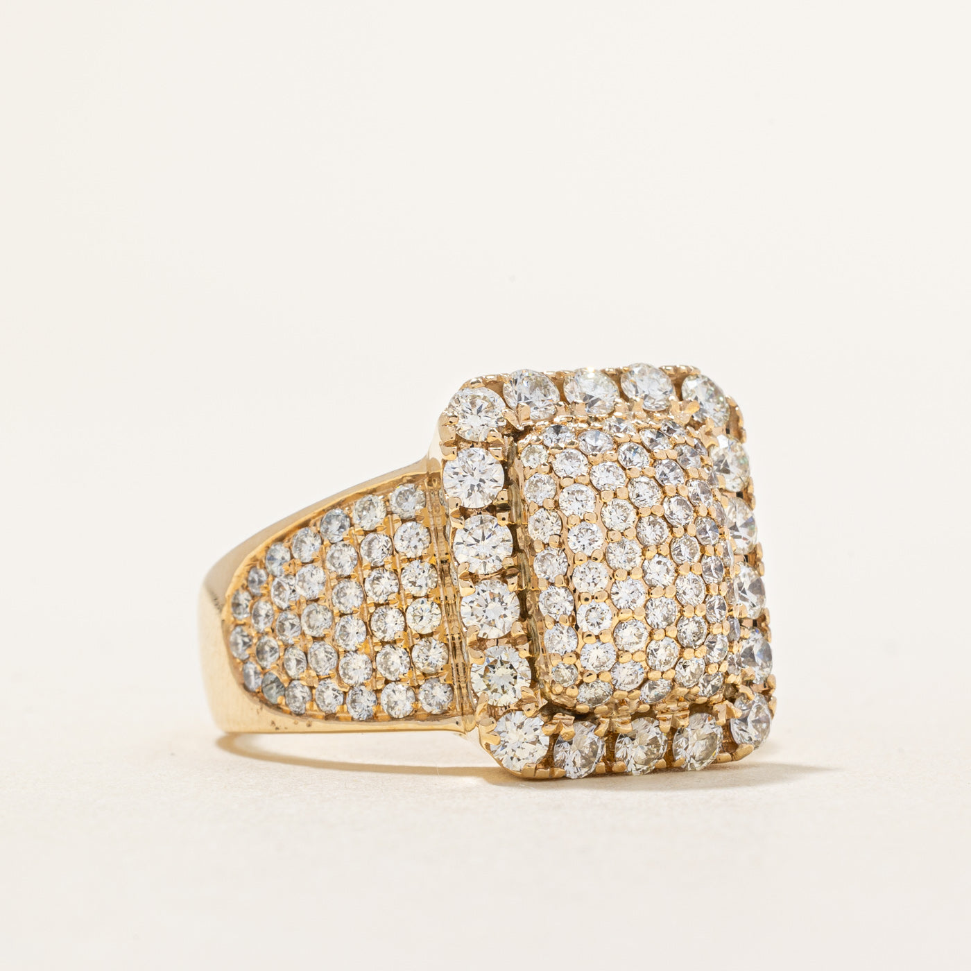 Bague cocktail sertie de diamants pavés | 3,18 ct | Taille 9,5 |