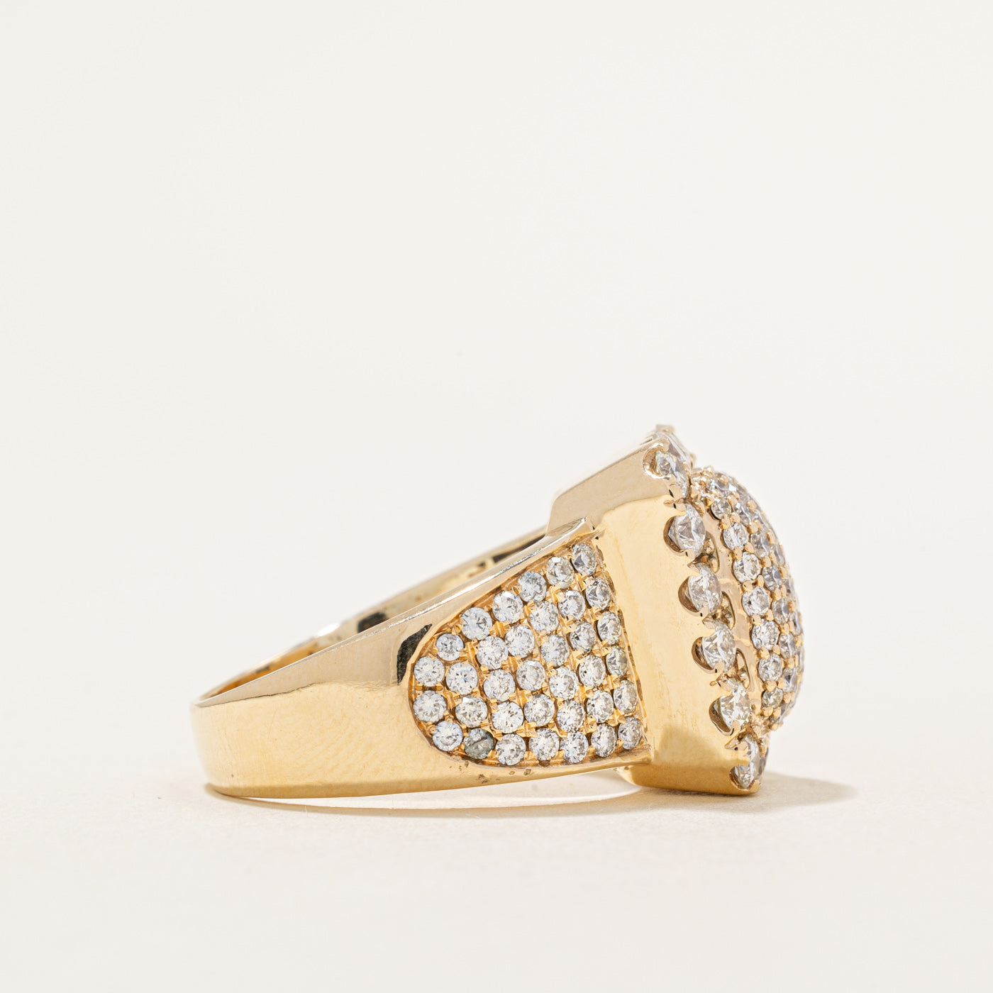 Bague cocktail sertie de diamants pavés | 3,18 ct | Taille 9,5 |