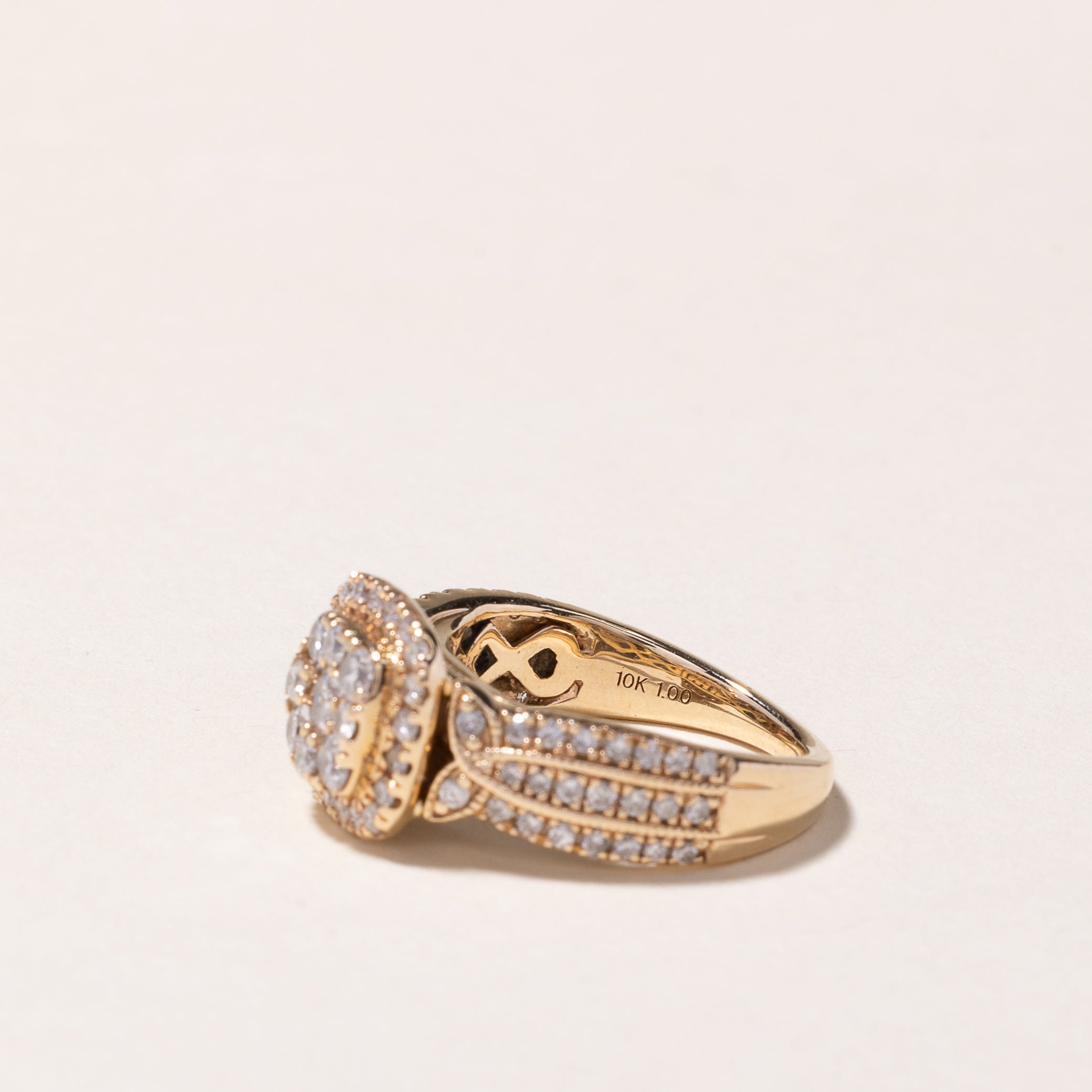 10k Yellow Gold Cluster Diamond Ring | 1.00ctw | SZ 4.25