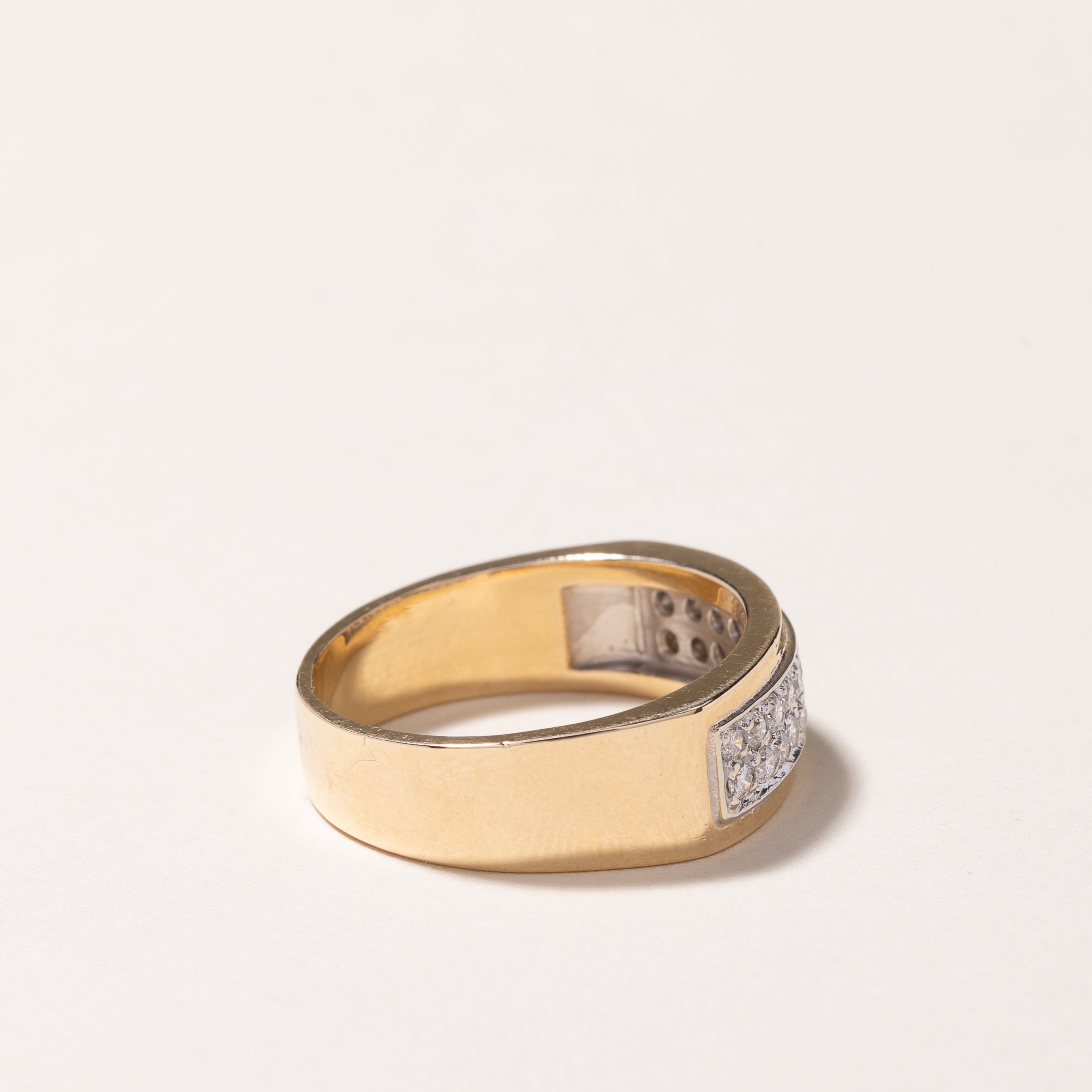 14k Yellow Gold Double Row Diamond Band | 0.48ctw | SZ 9