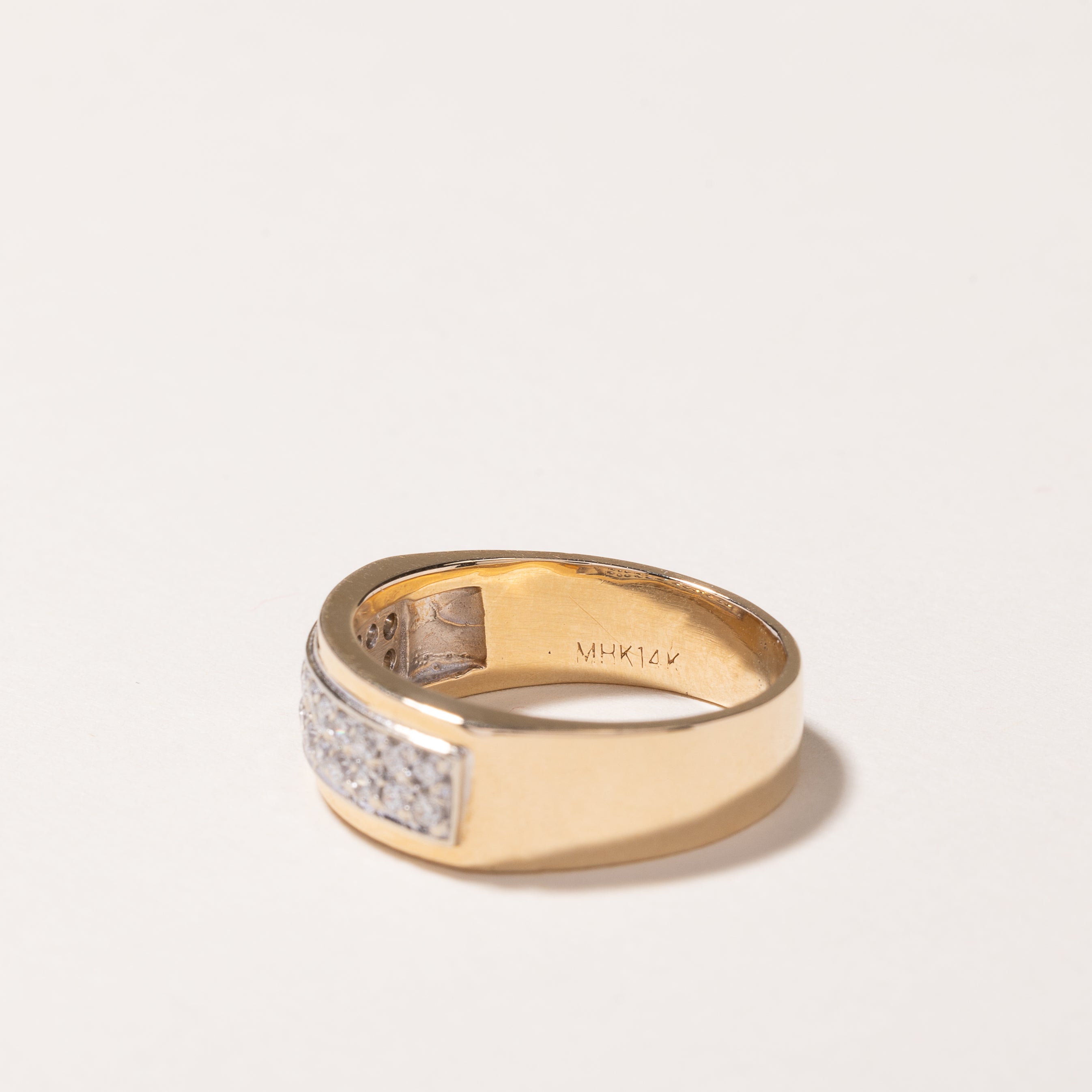 14k Yellow Gold Double Row Diamond Band | 0.48ctw | SZ 9