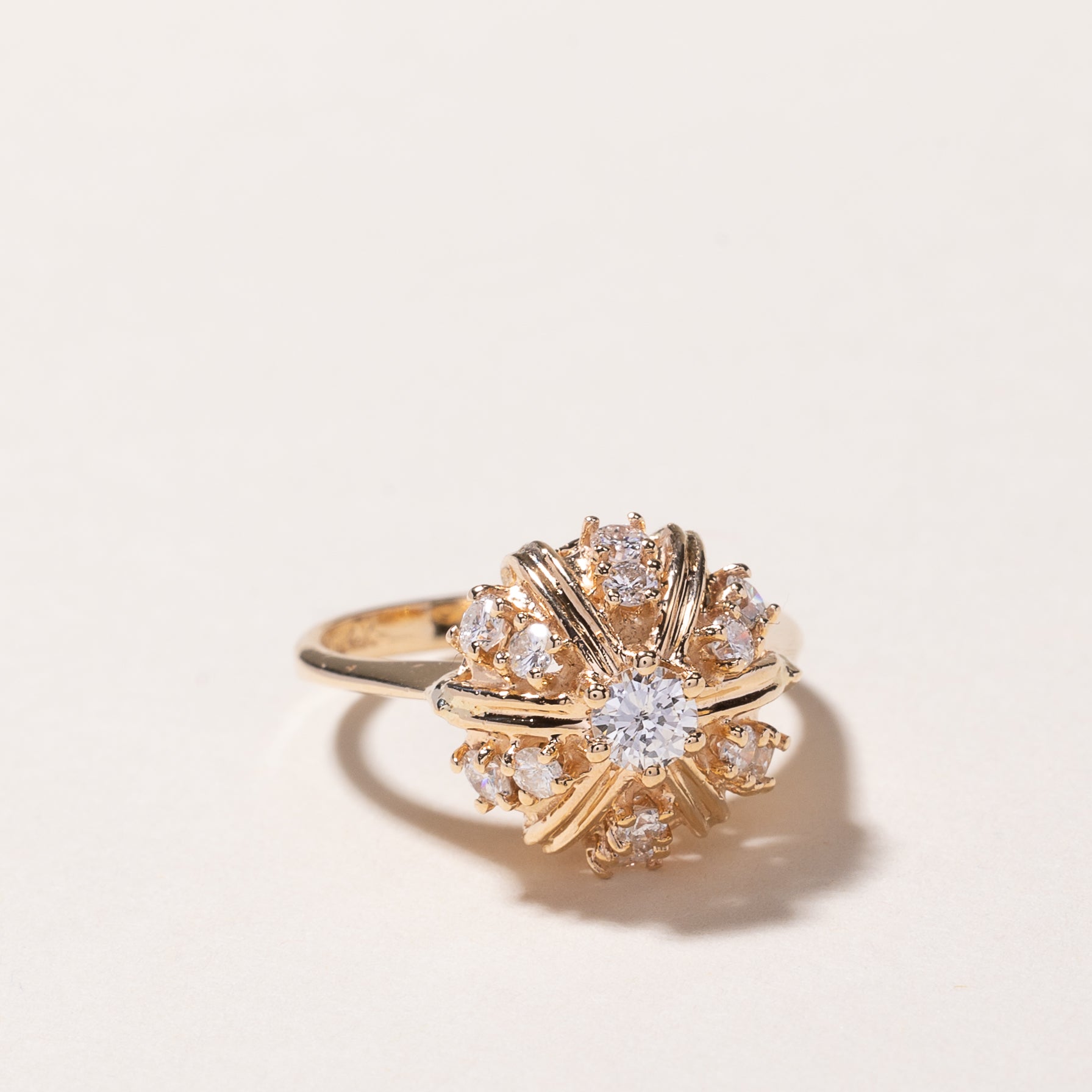 14k Yellow Gold Domed Diamond Ring | 0.61ctw | SZ 5.5