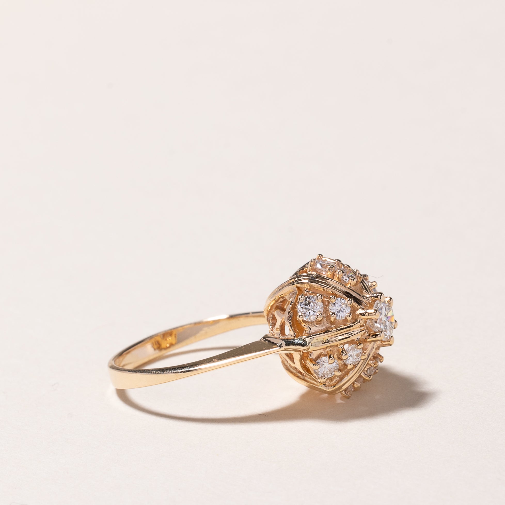 14k Yellow Gold Domed Diamond Ring | 0.61ctw | SZ 5.5