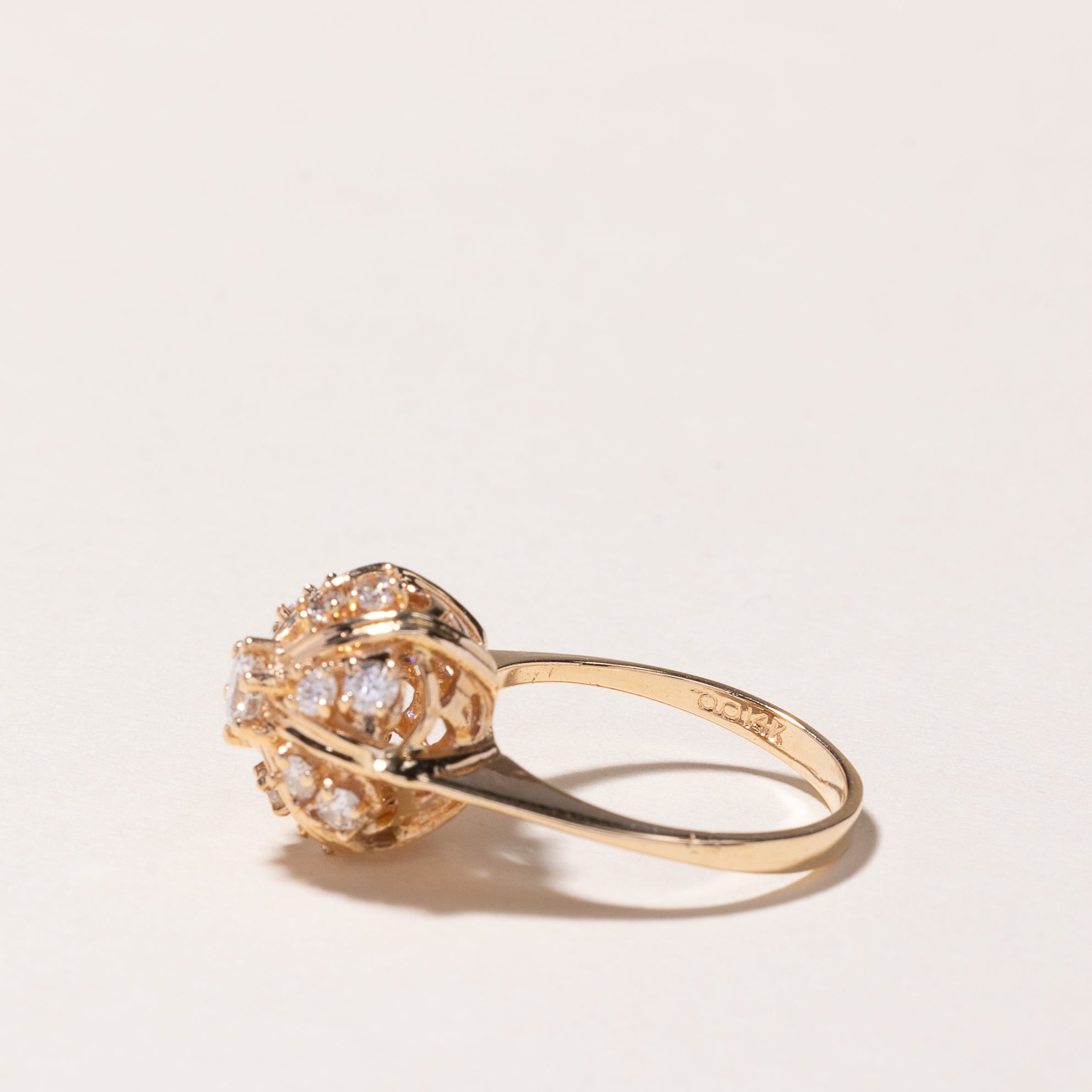 14k Yellow Gold Domed Diamond Ring | 0.61ctw | SZ 5.5