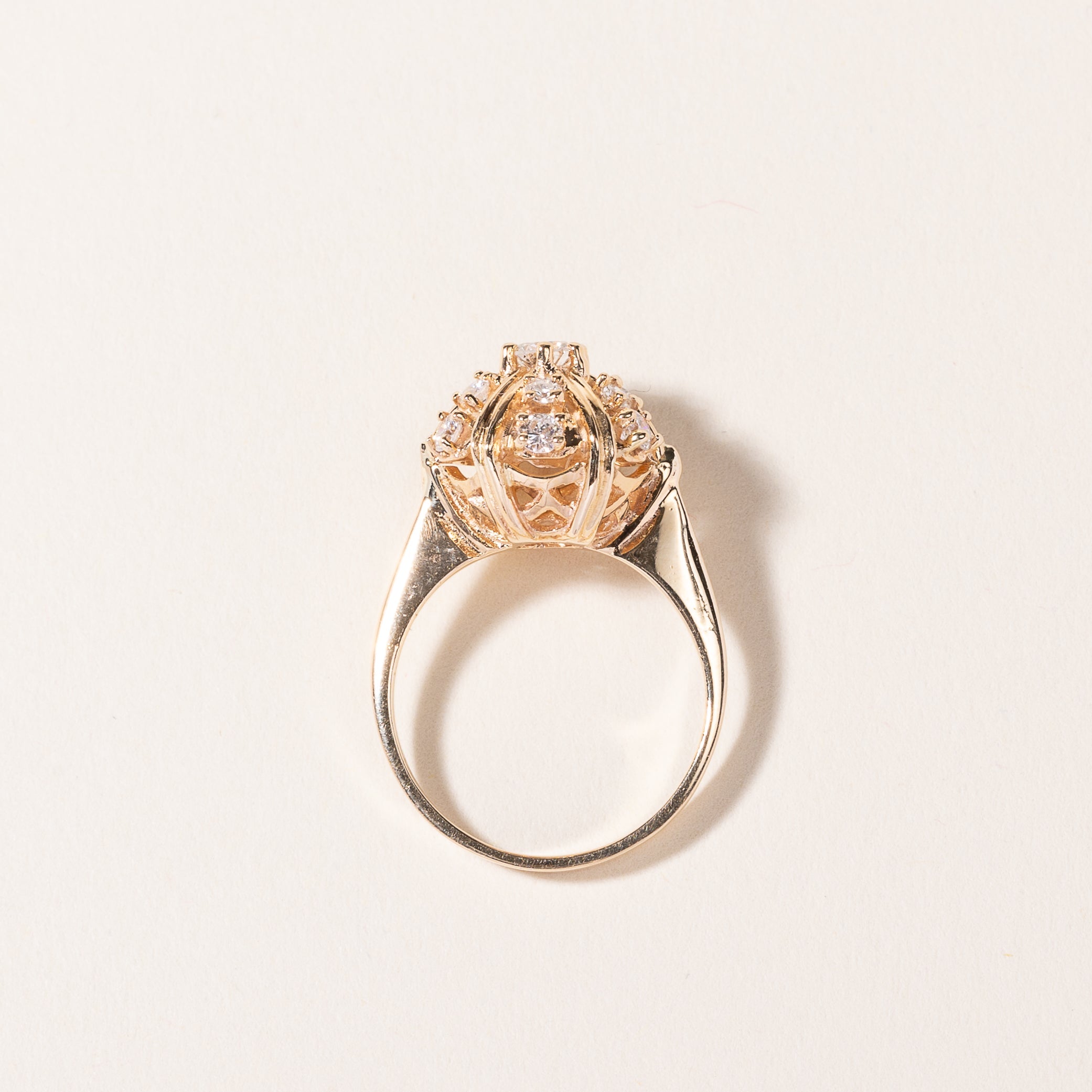 14k Yellow Gold Domed Diamond Ring | 0.61ctw | SZ 5.5