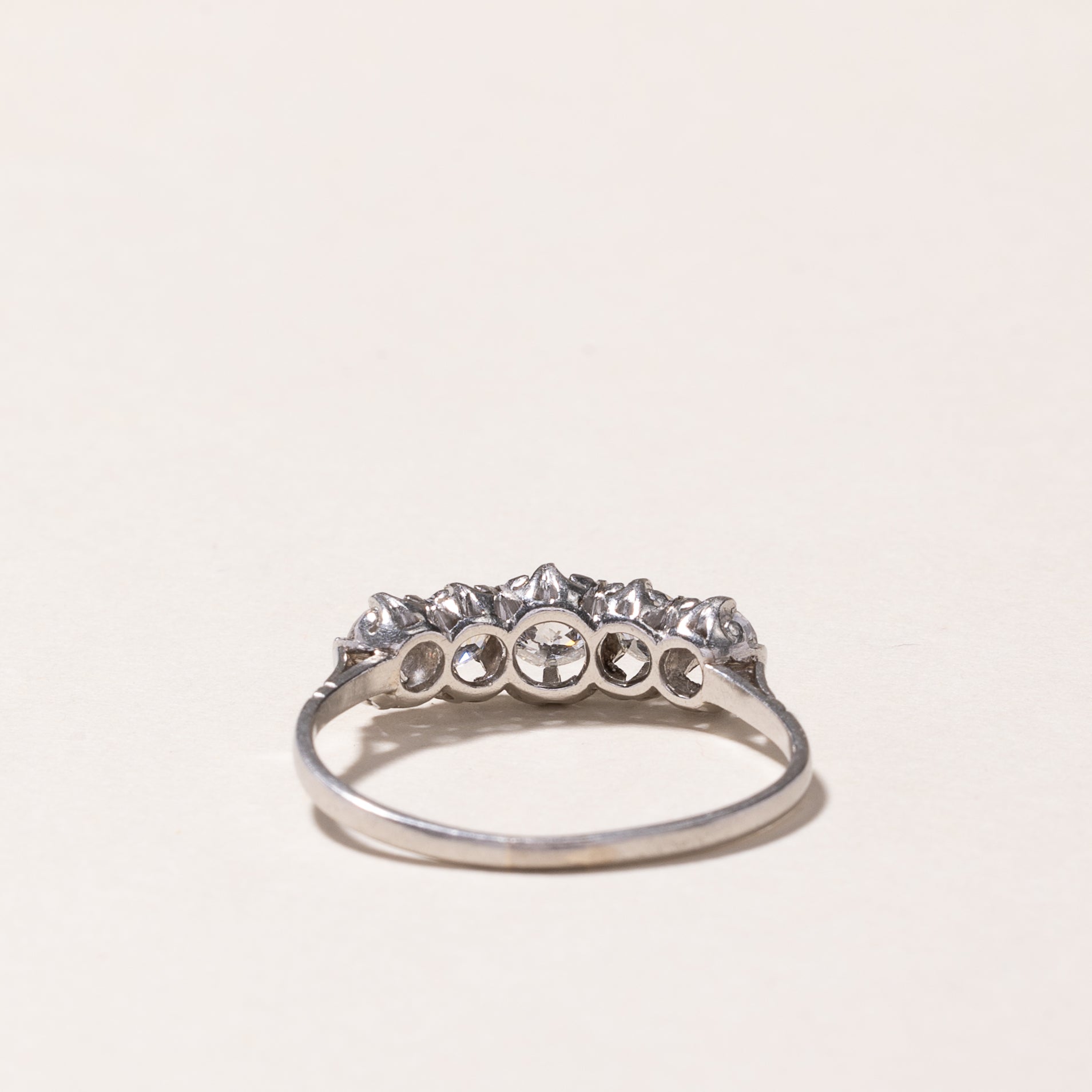 Platinum Five Stone Old European Cut Diamond Ring | 0.93ctw | SZ 8