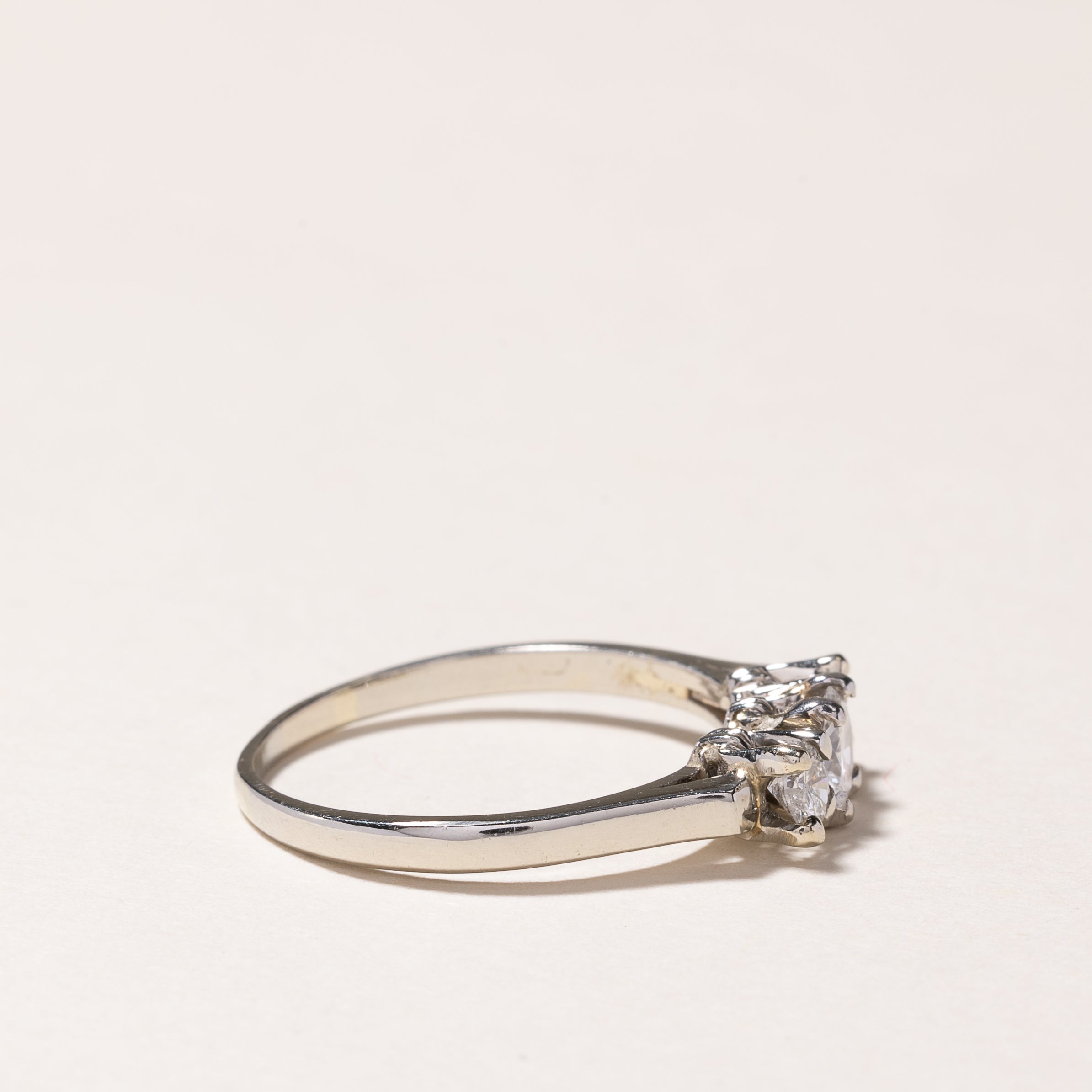 18k White Gold Three Stone Diamond Ring | 0.75ctw | SZ 7.75