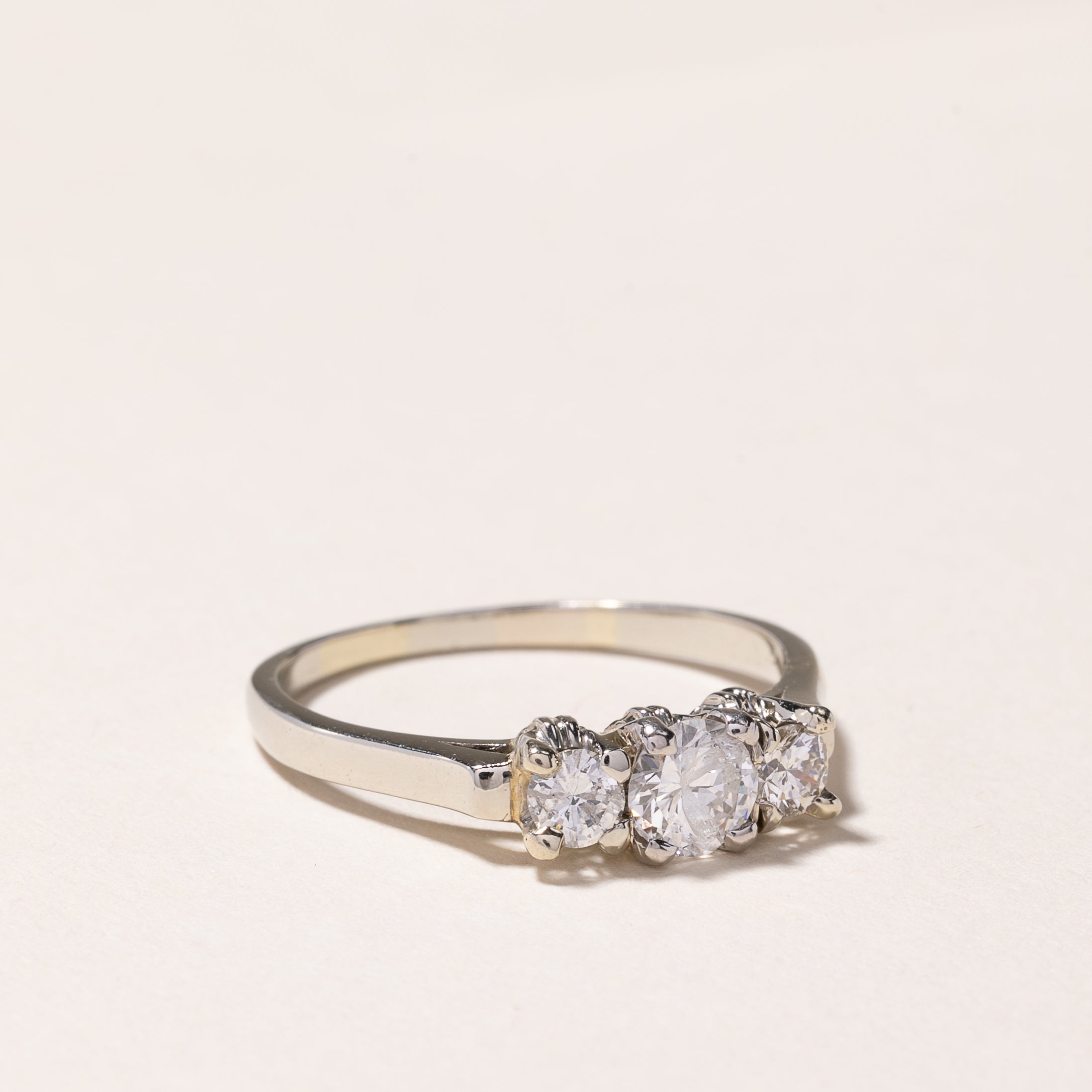 18k White Gold Three Stone Diamond Ring | 0.75ctw | SZ 7.75