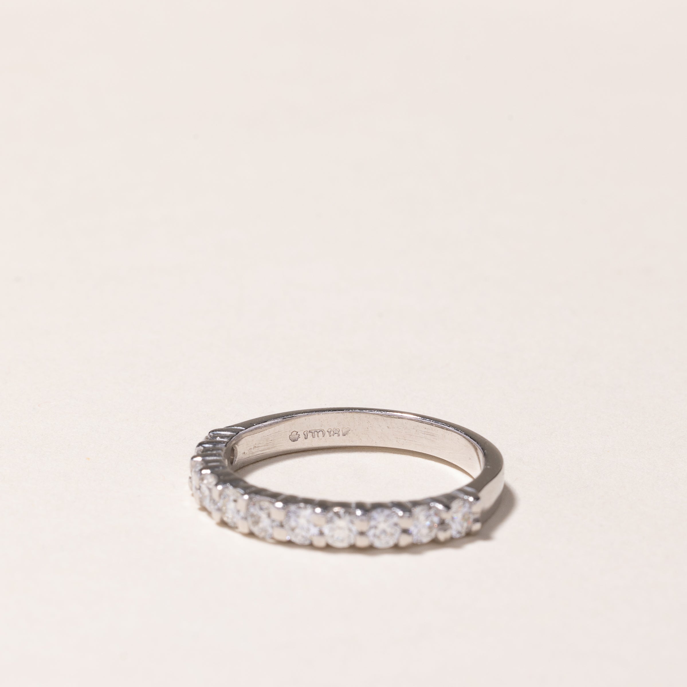 14k White Gold Semi Eternity Diamond Band | 0.55ctw | SZ 5