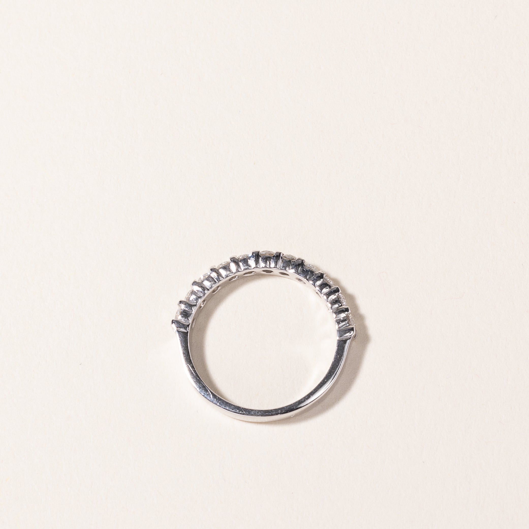 14k White Gold Semi Eternity Diamond Band | 0.55ctw | SZ 5
