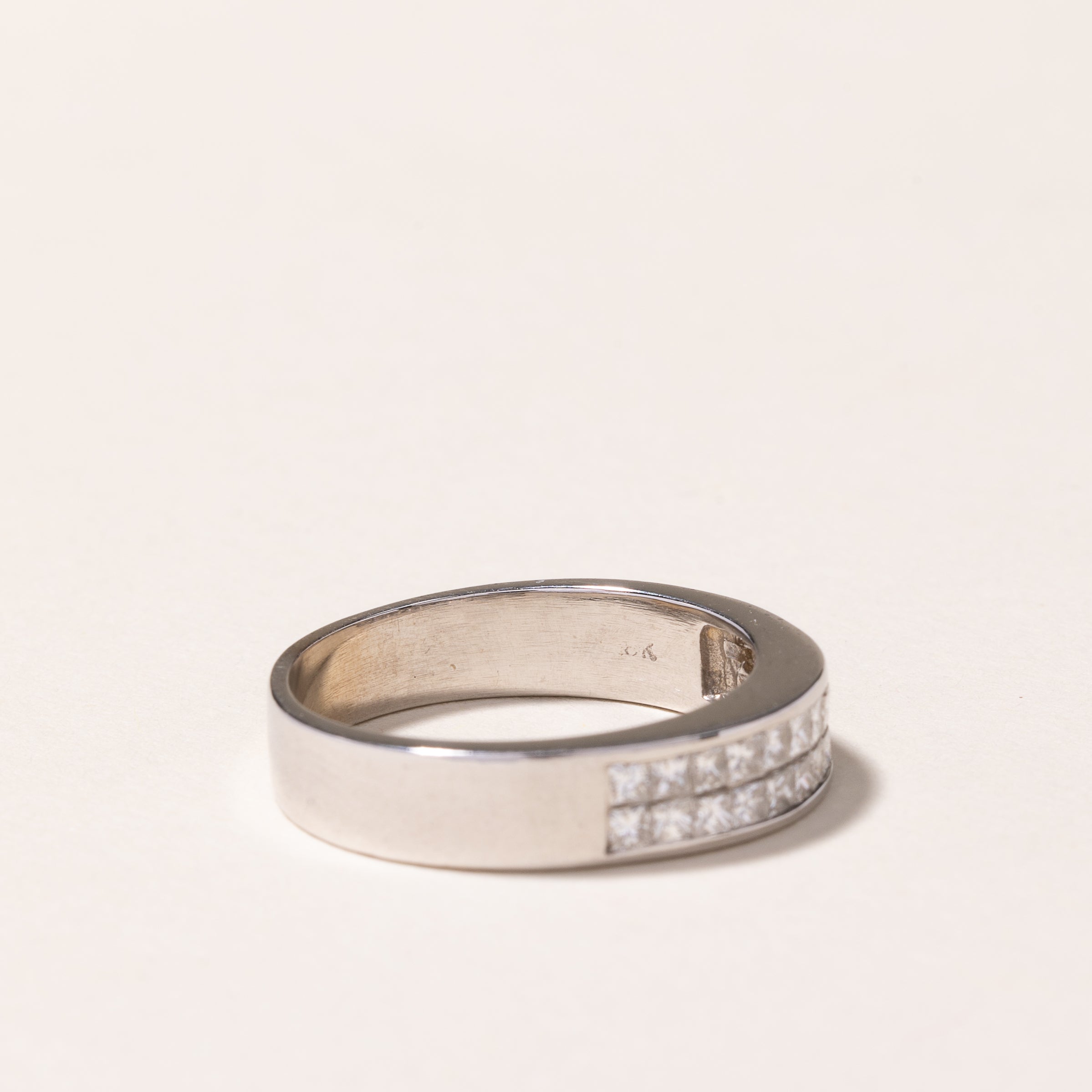 14k White Gold Double Rows Diamond Band | 0.57ctw | SZ 7.5