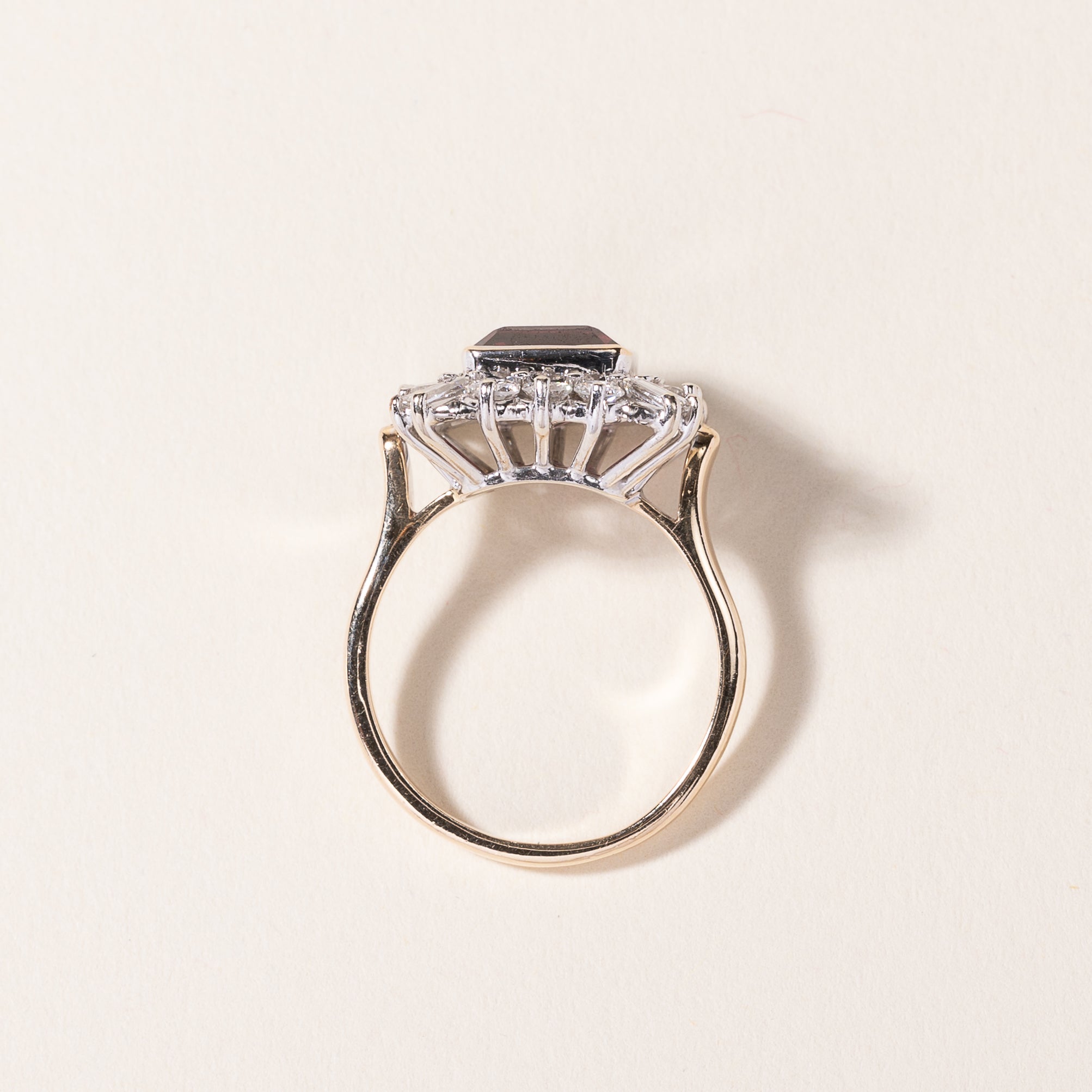 14k White Gold Garnet & Diamond Ring | 4.01ct, 0.99ctw | SZ 7.25
