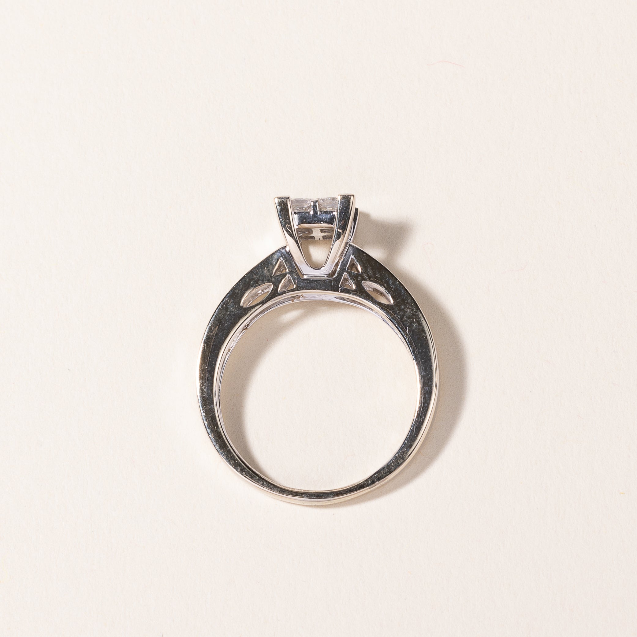 14k White Gold Diamond Engagement Ring | 0.94ctw | SZ 7.5