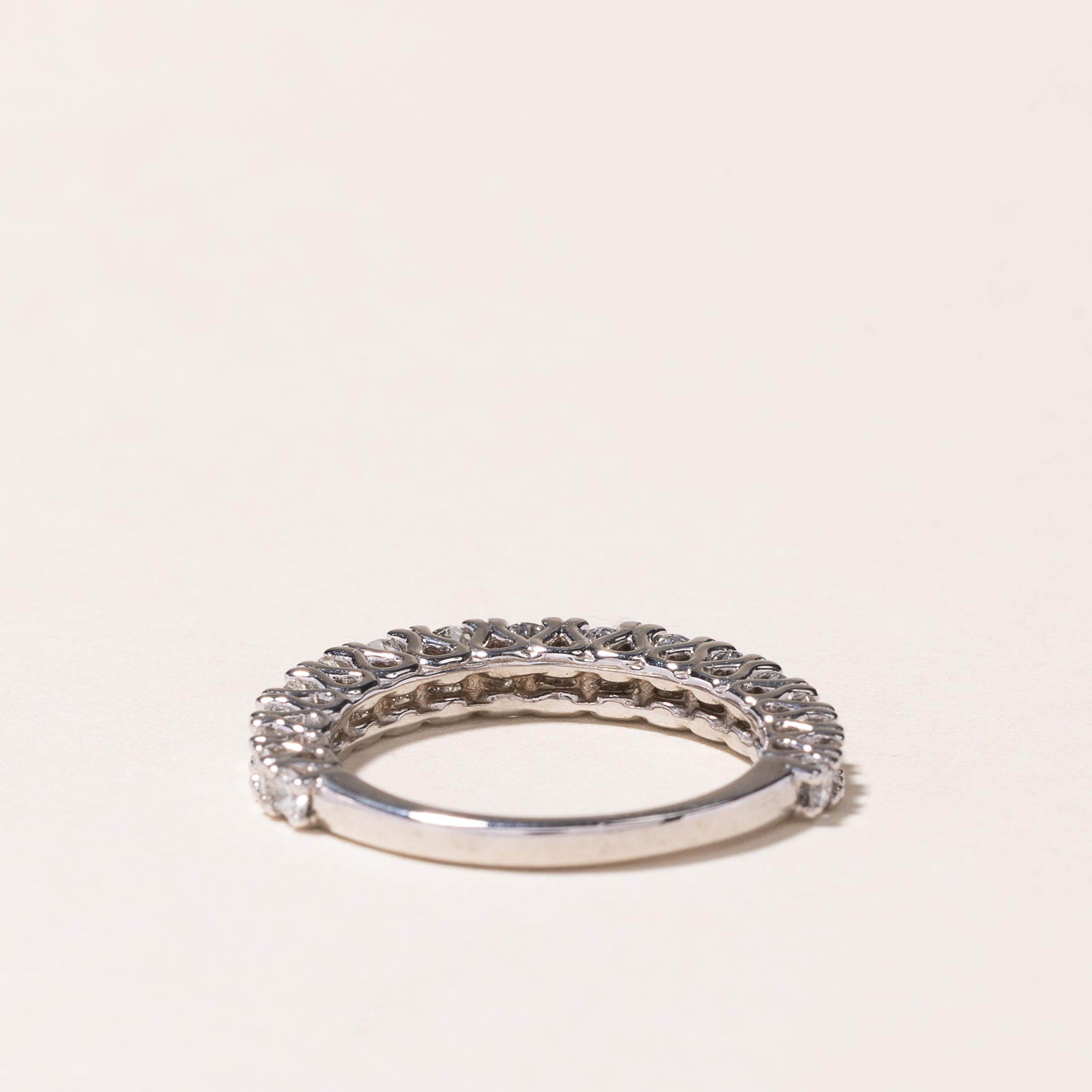14k White Gold Semi Eternity Diamond Band | 0.80ctw | SZ 5