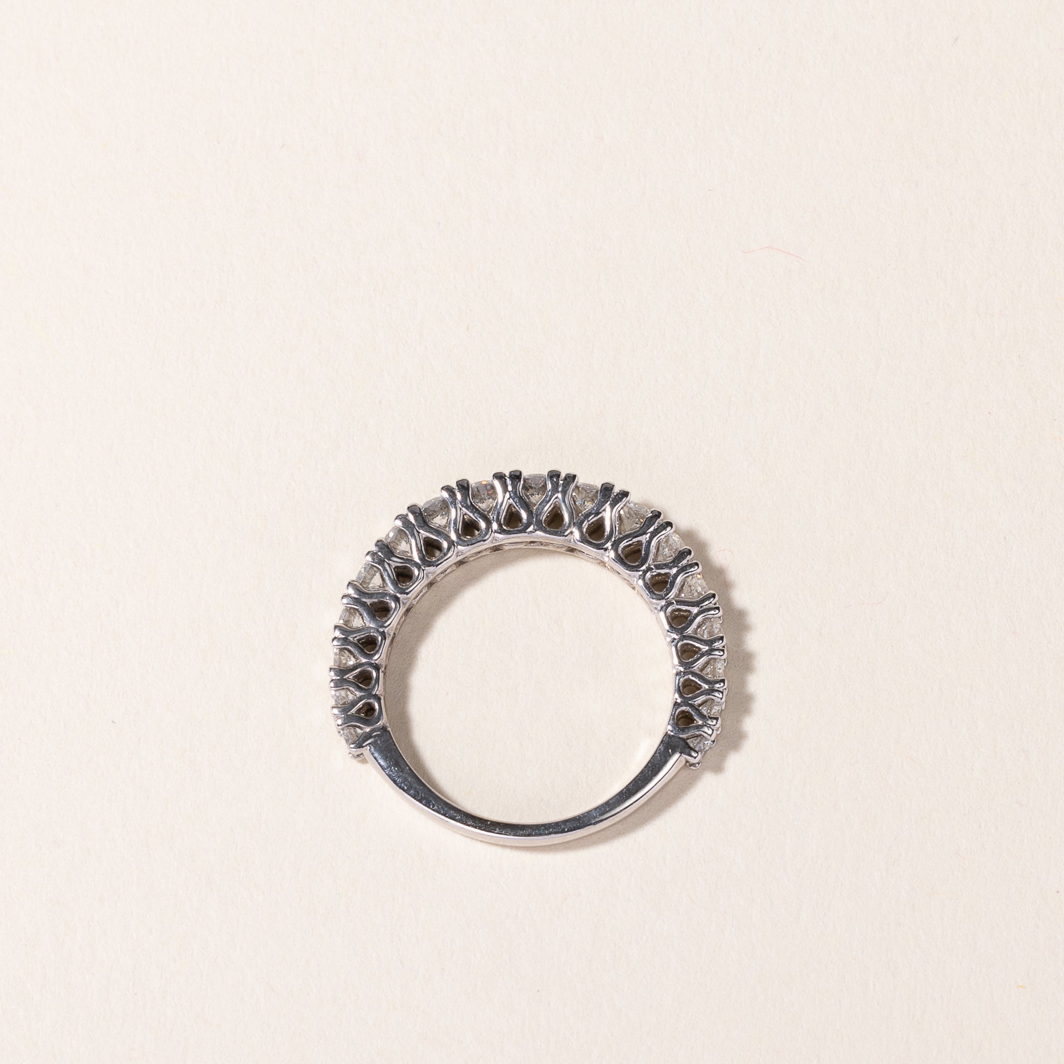14k White Gold Semi Eternity Diamond Band | 0.80ctw | SZ 5
