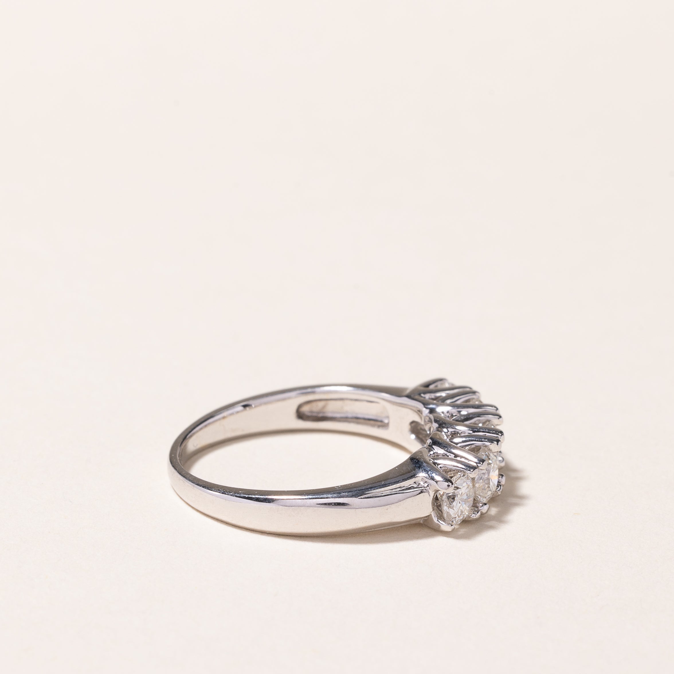 14k White Gold Five Stone Diamond Ring | 1.02ctw | SZ 6