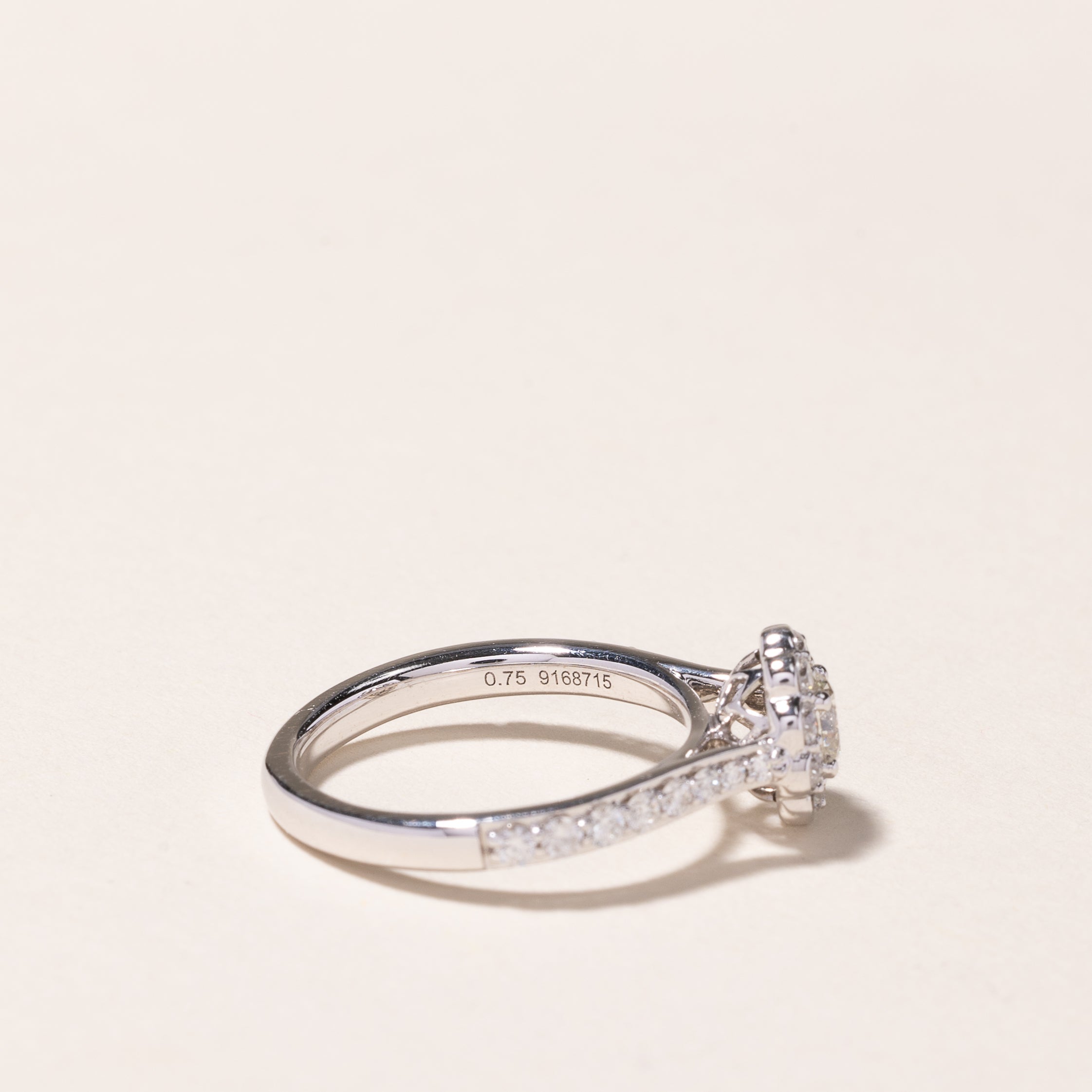 14k White Gold Cluster Diamond Ring | 0.75ctw | SZ 5