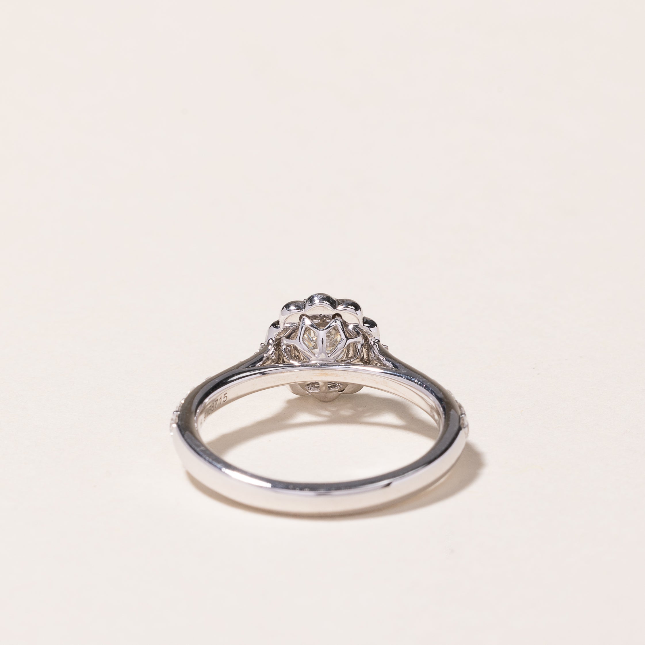 14k White Gold Cluster Diamond Ring | 0.75ctw | SZ 5