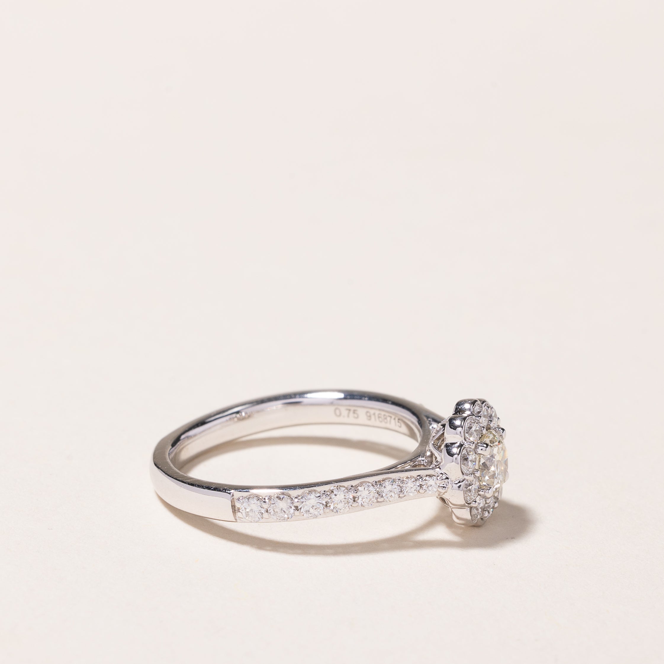 14k White Gold Cluster Diamond Ring | 0.75ctw | SZ 5