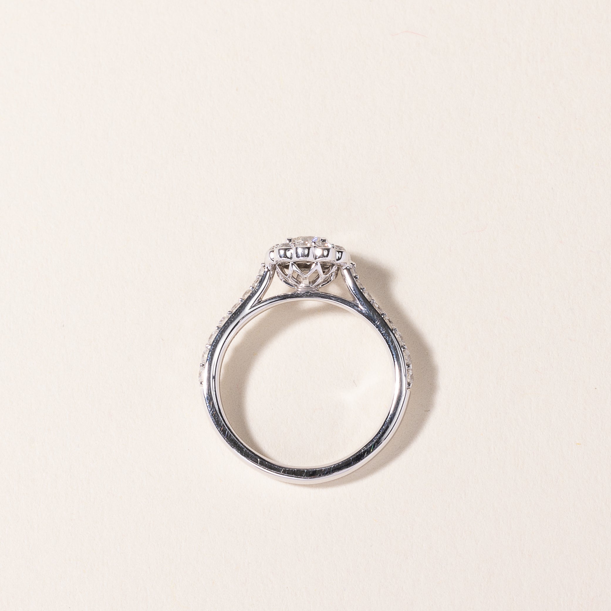 14k White Gold Cluster Diamond Ring | 0.75ctw | SZ 5