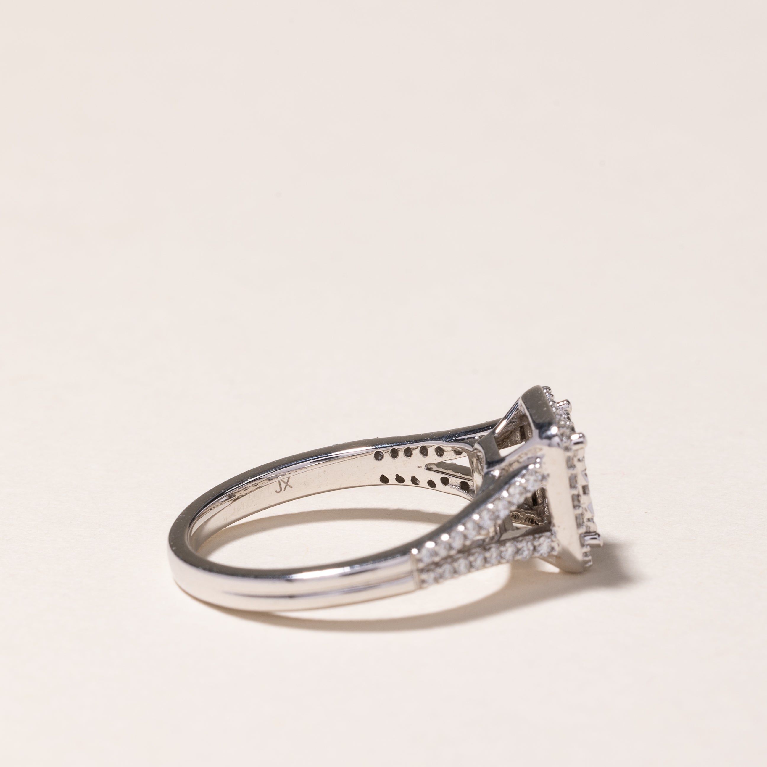 14k White Gold Cluster Diamond Engagement Ring | 0.63ctw | SZ 7