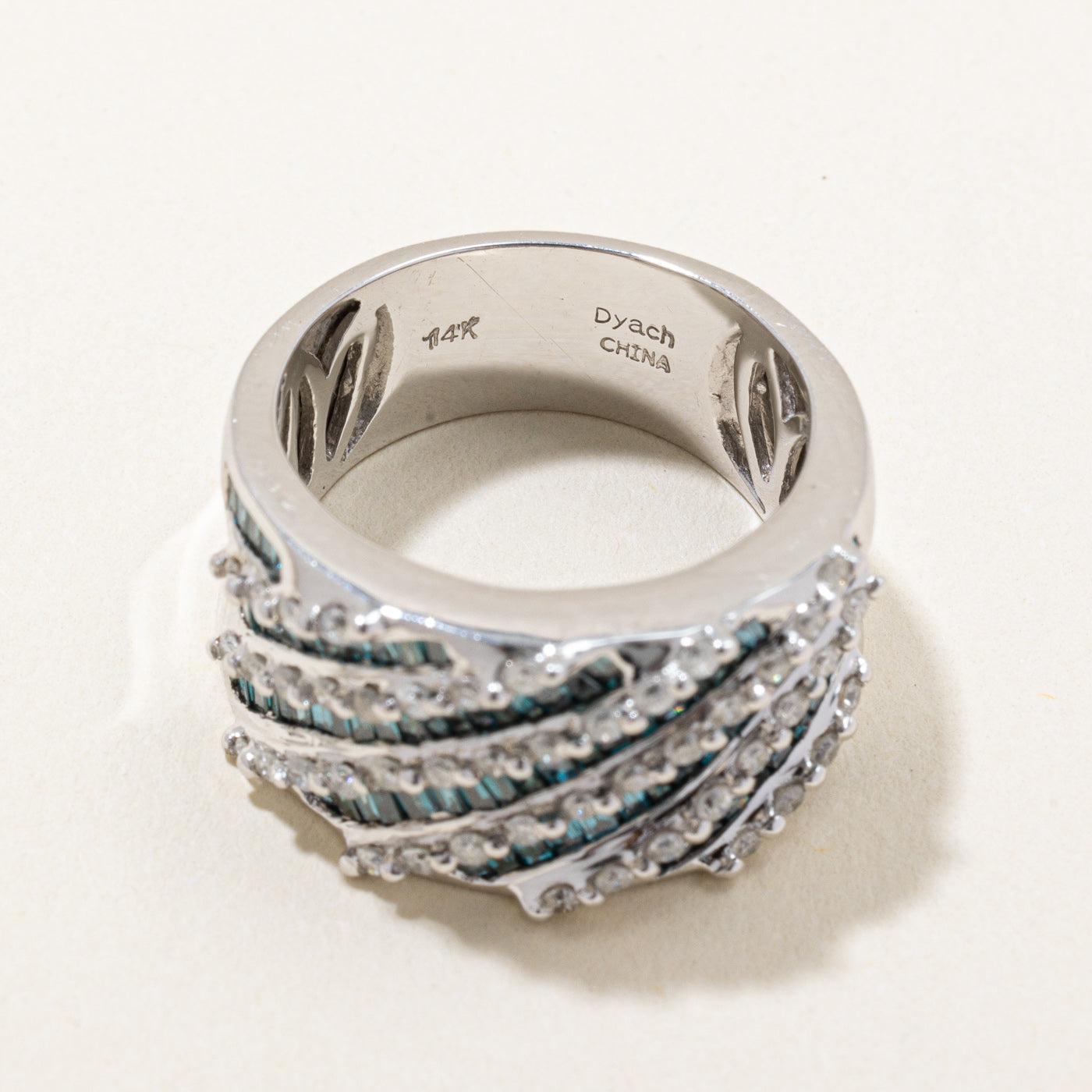 Fancy Gray Blue & White Diamond Ring | 0.88ctw, 0.24ctw | SZ 6 |
