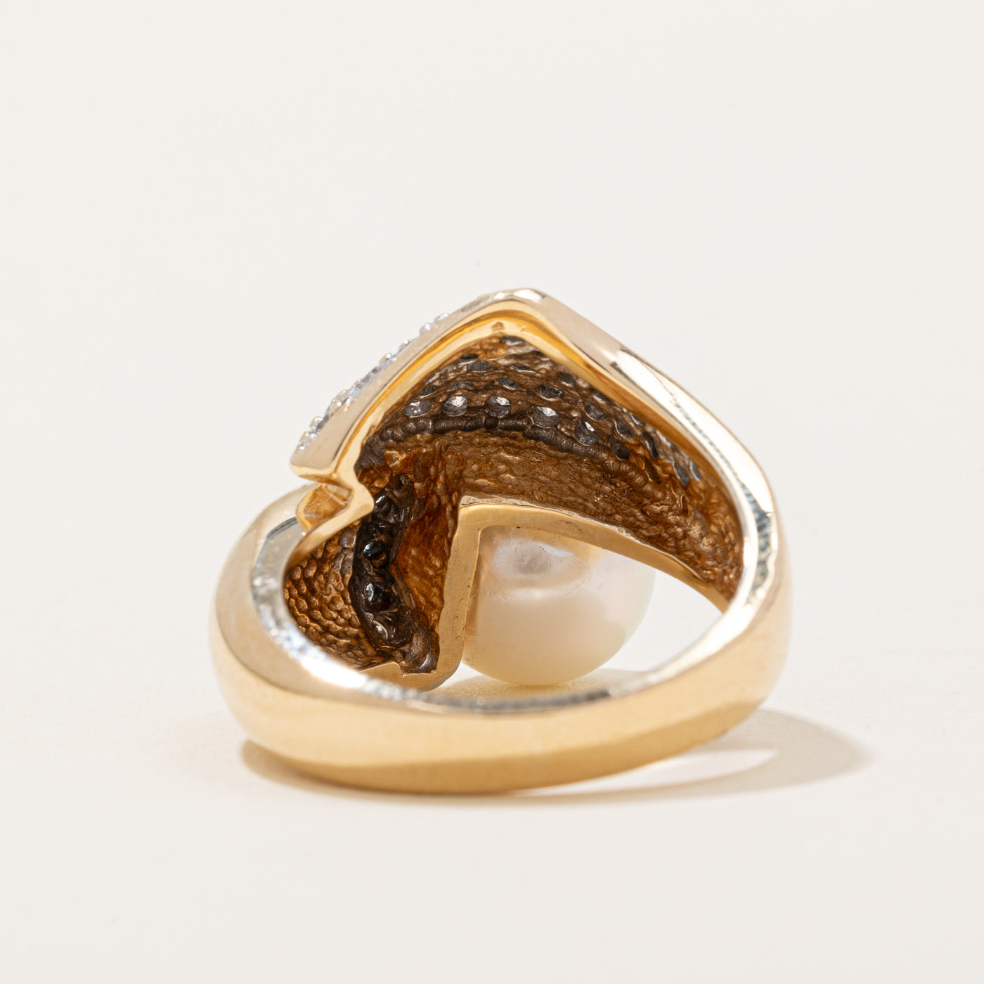 Pearl & Diamond Bypass Ring | 1.00ctw | SZ 5.75 |