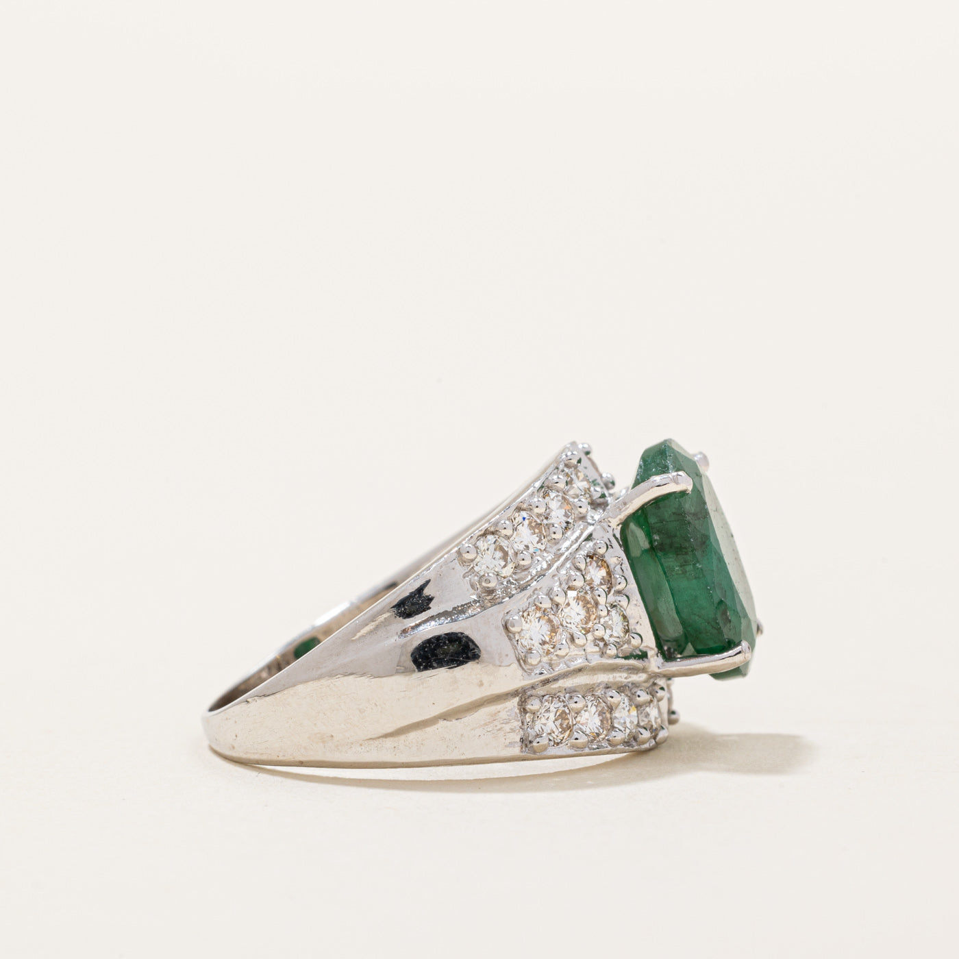 Emerald & Diamond Cocktail Ring | 2.15ct, 0.91ctw | SZ 7 |