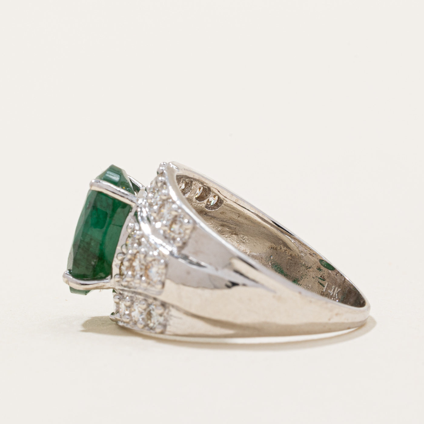 Emerald & Diamond Cocktail Ring | 2.15ct, 0.91ctw | SZ 7 |