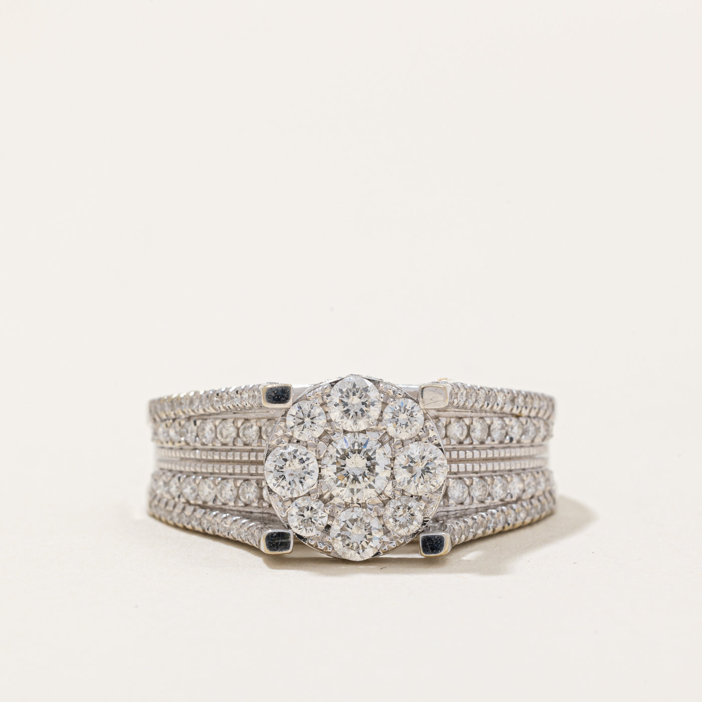 High Set Diamond Cocktail Ring | 1.28ctw | SZ 9.25 |