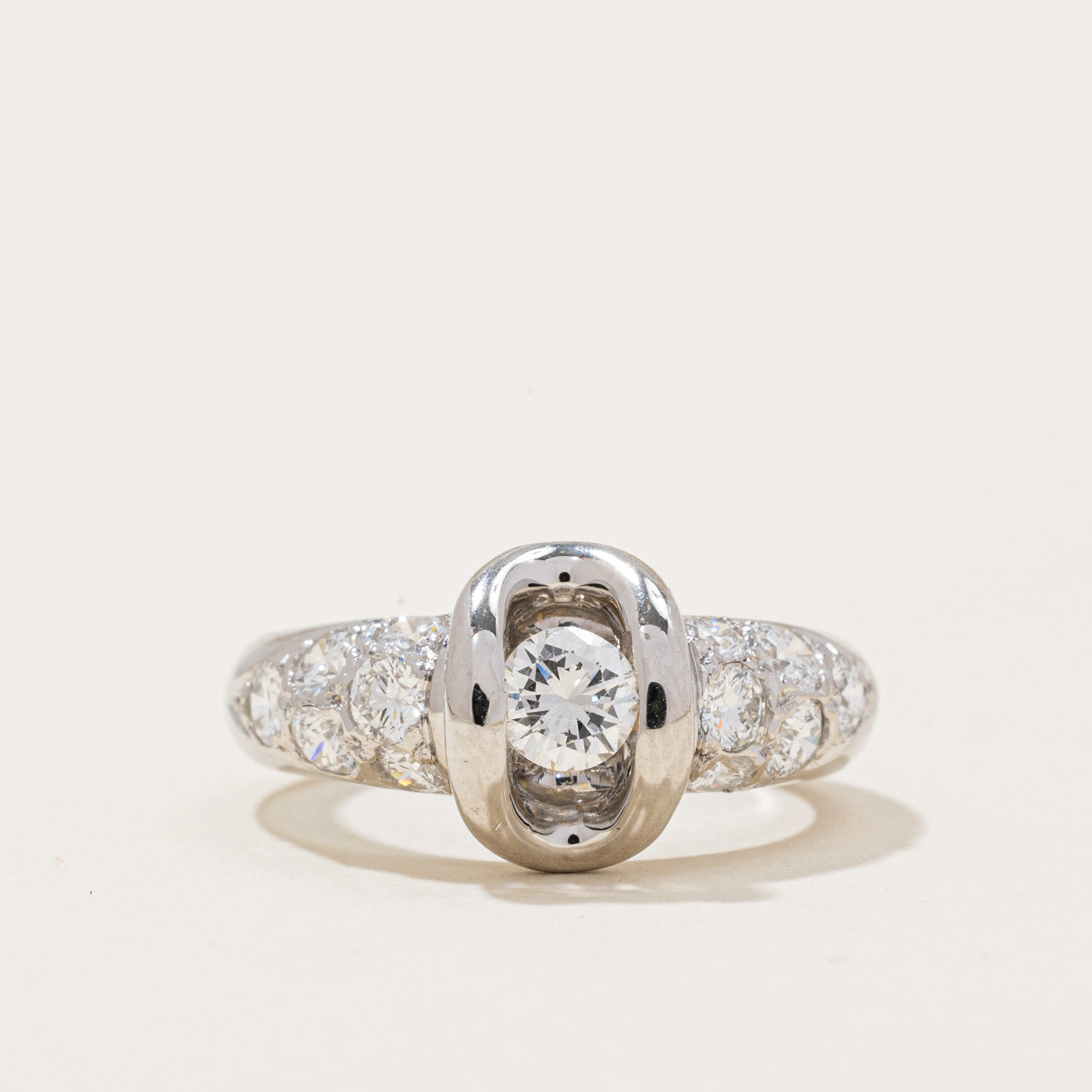 Bague sertie de diamants sous tension | 0,91 ct | Taille 4,75 |