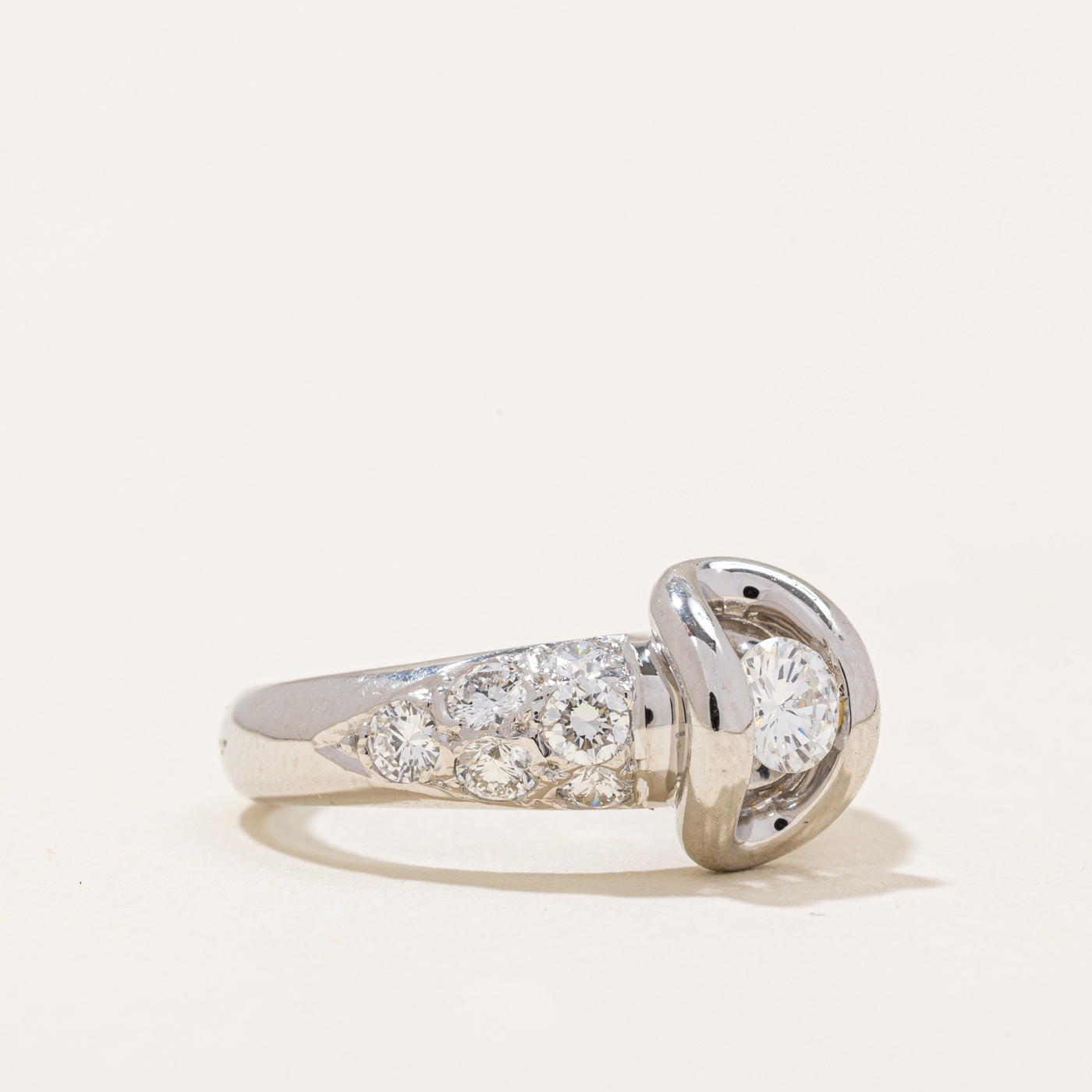 Bague sertie de diamants sous tension | 0,91 ct | Taille 4,75 |