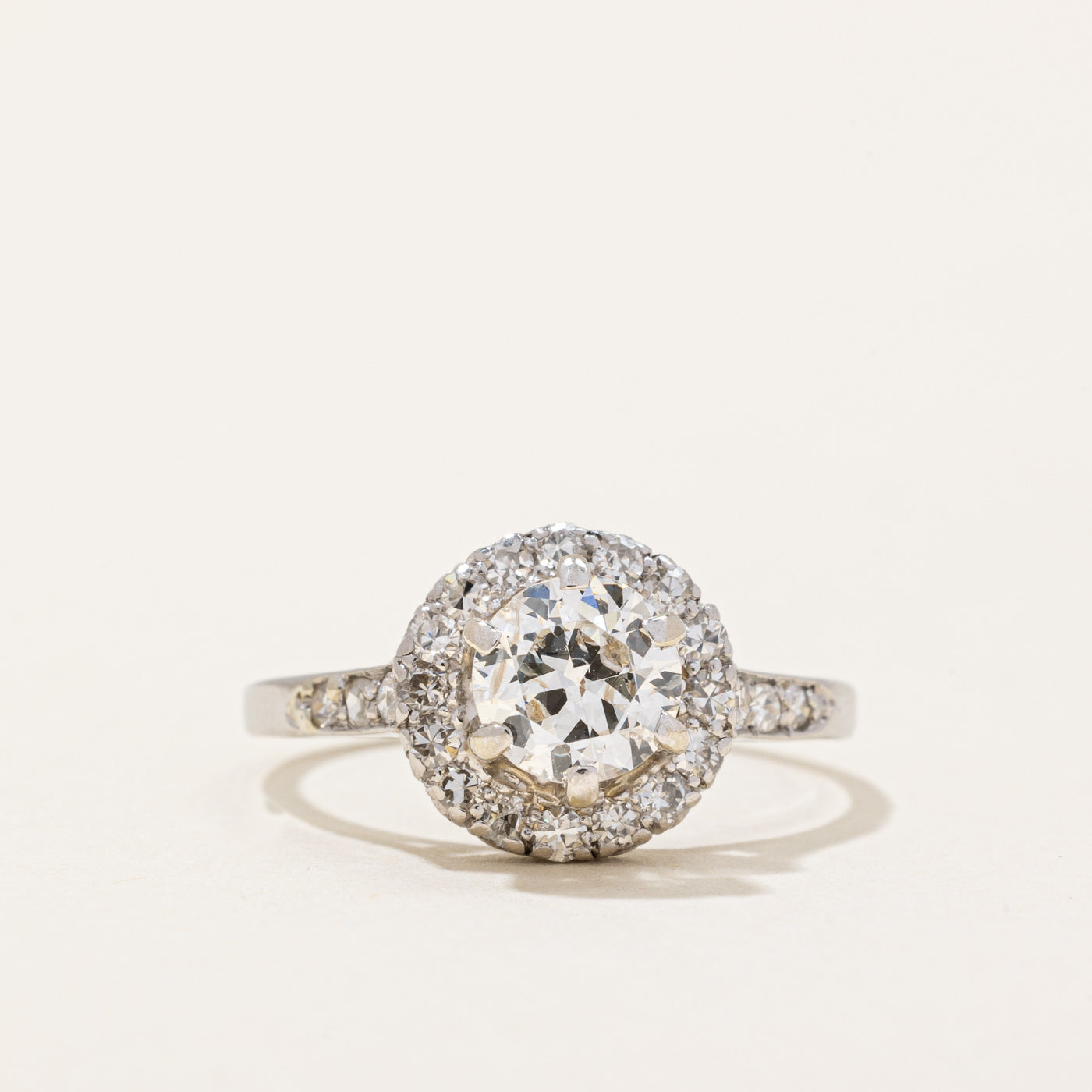 Diamond Halo Engagement Ring | 1.06ctw VS2-I1 G/H | SZ 5.75 |