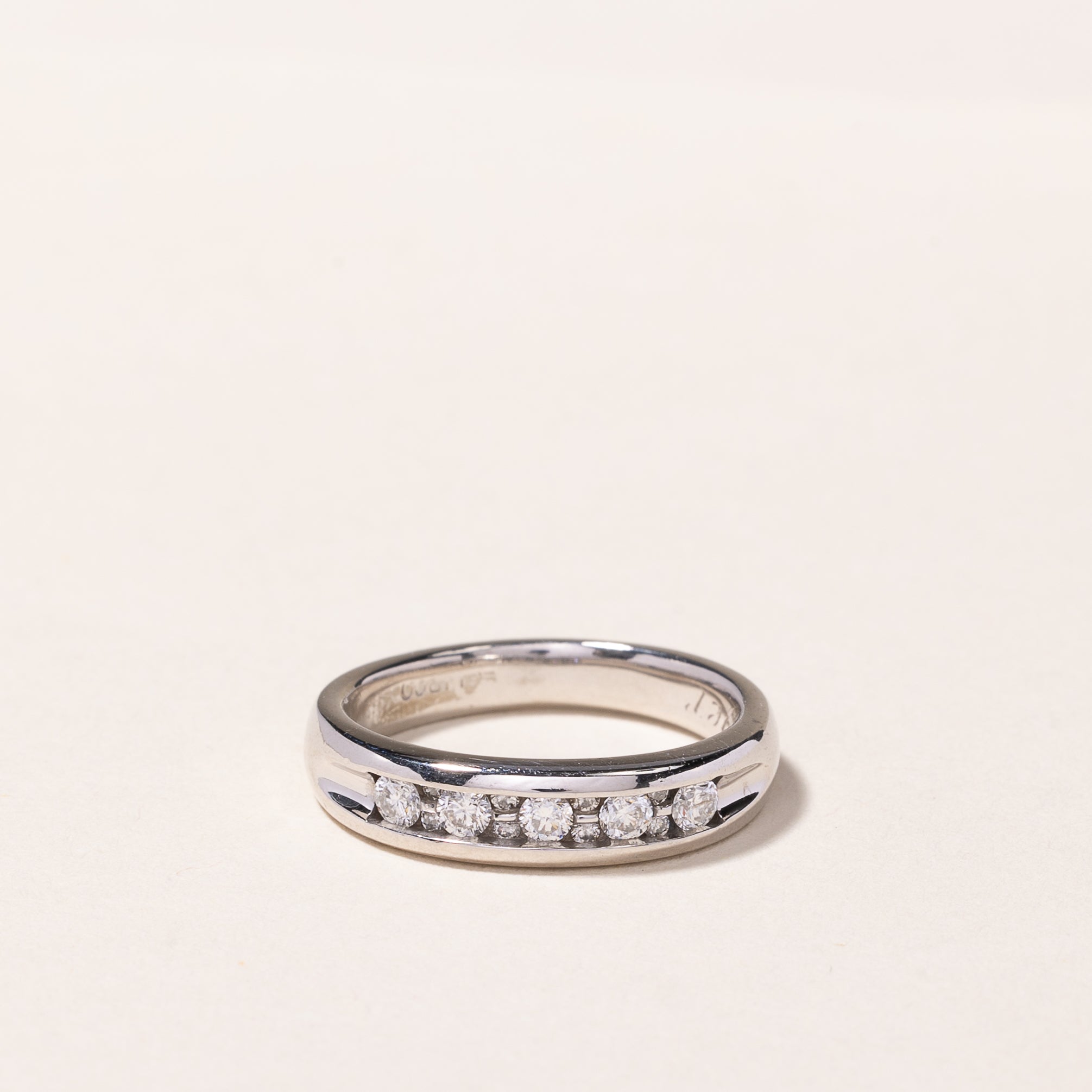 14k White Gold Channel Set Diamond Band | 0.28ctw | SZ 5.25