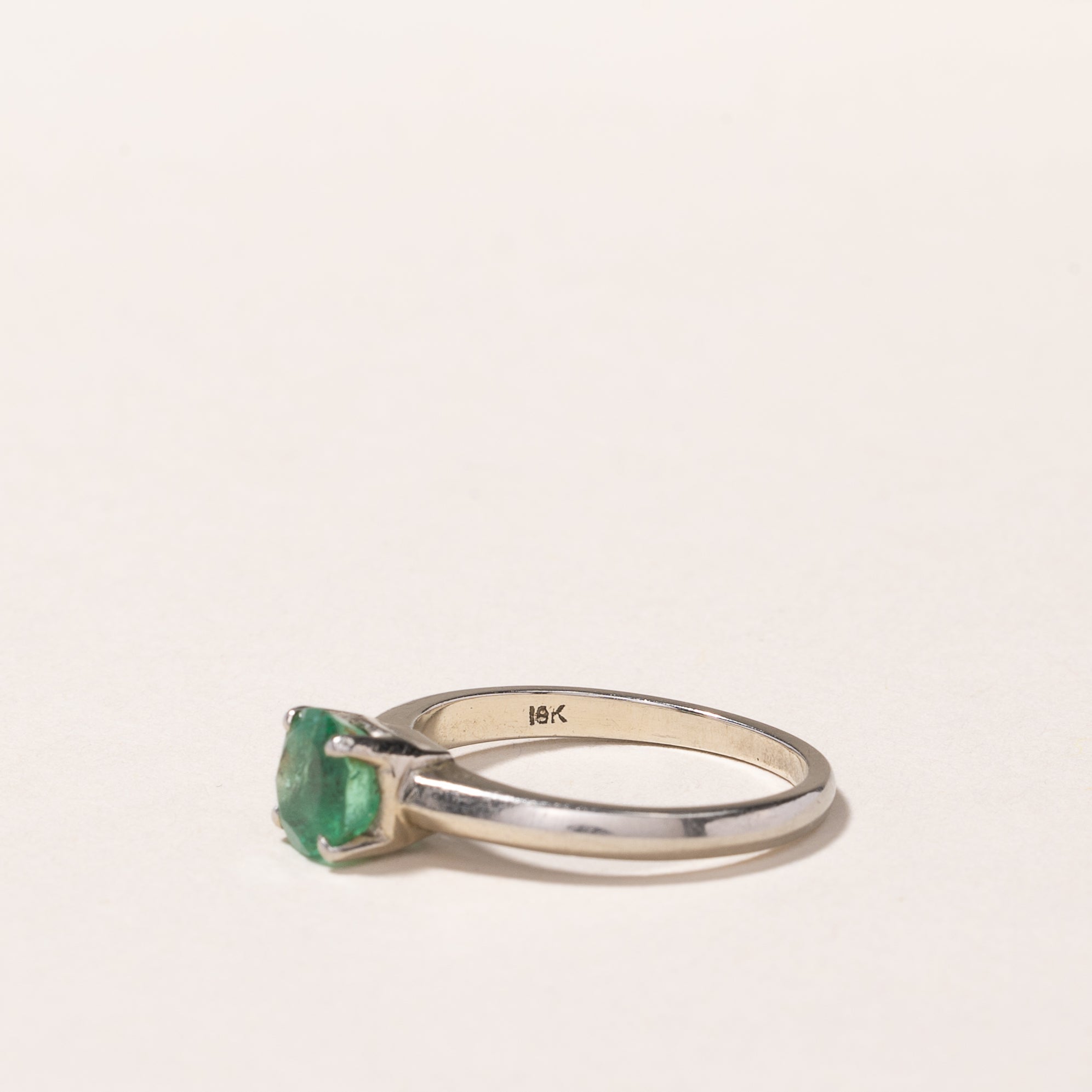 18k White Gold Emerald Ring | 0.64ct | SZ 5