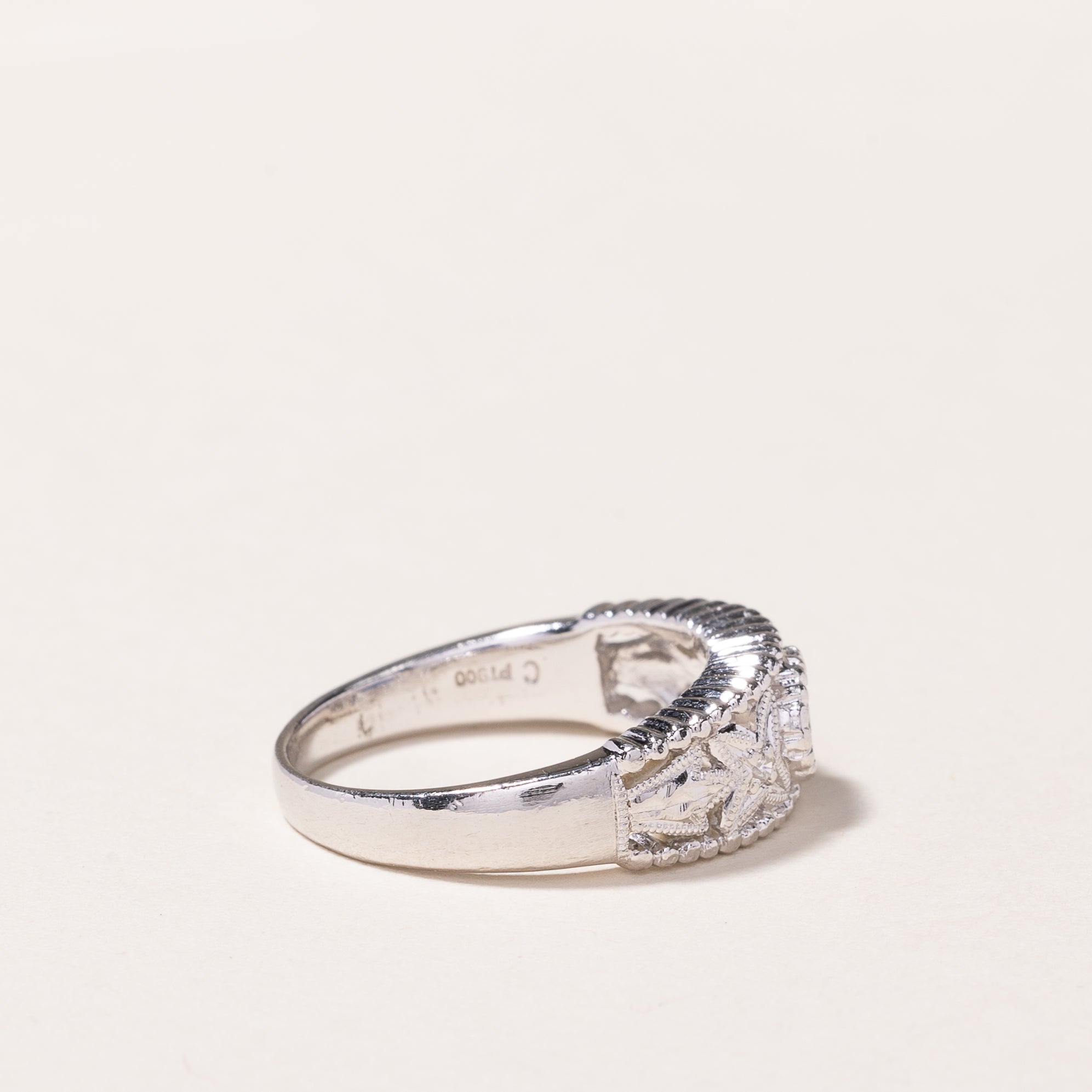 Platinum Sapphire & Diamond Ring | 0.52ct, 0.03ctw | SZ 6.5