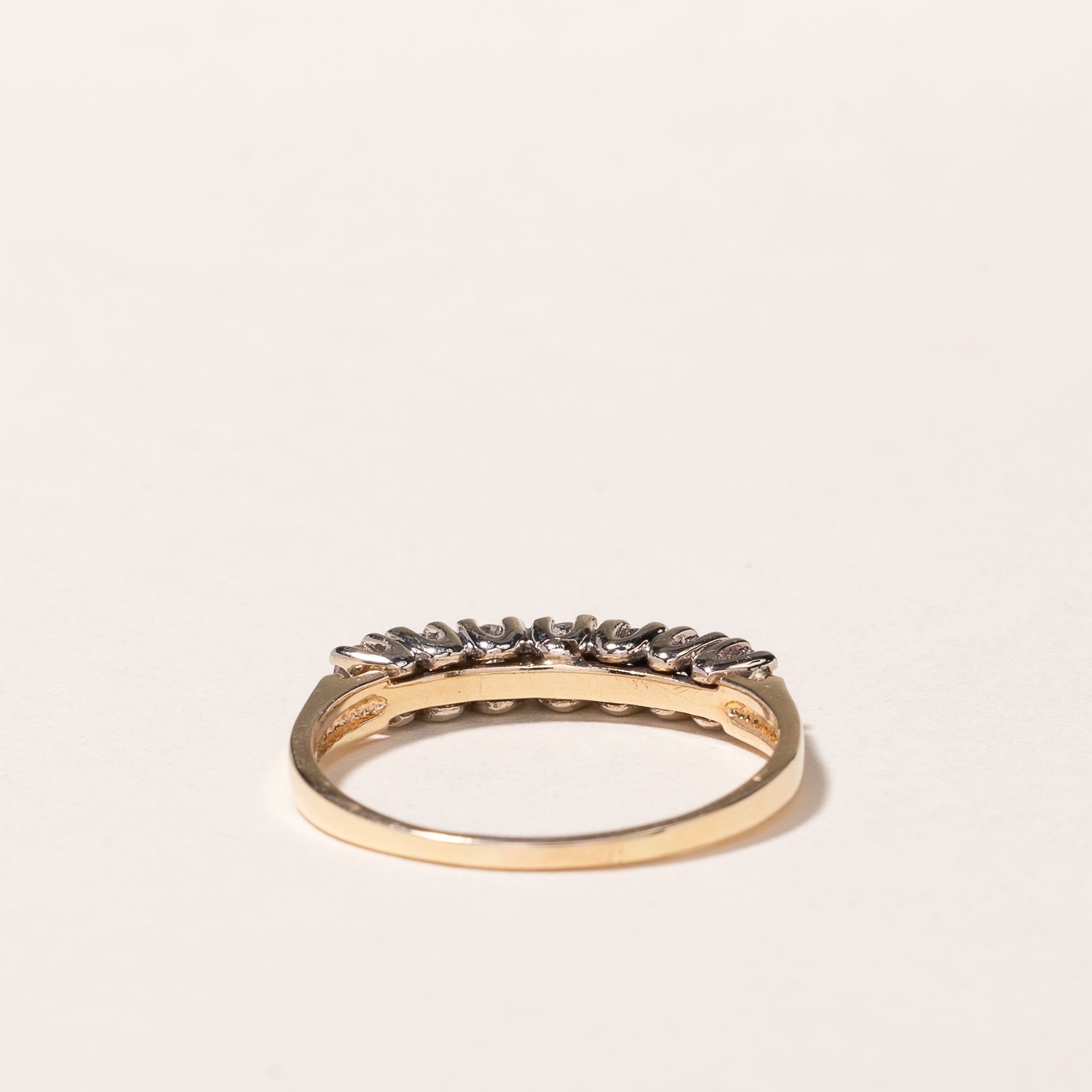 14k Yellow Gold Single Row Diamond Ring | 0.42ctw | SZ 8.5