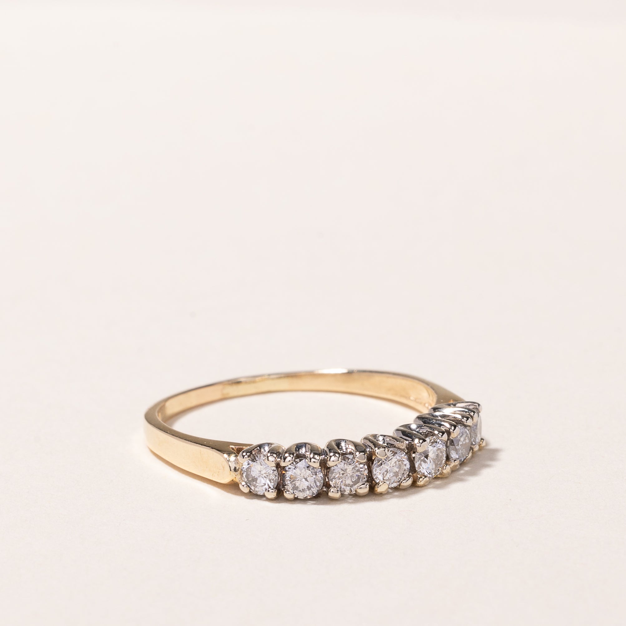 14k Yellow Gold Single Row Diamond Ring | 0.42ctw | SZ 8.5