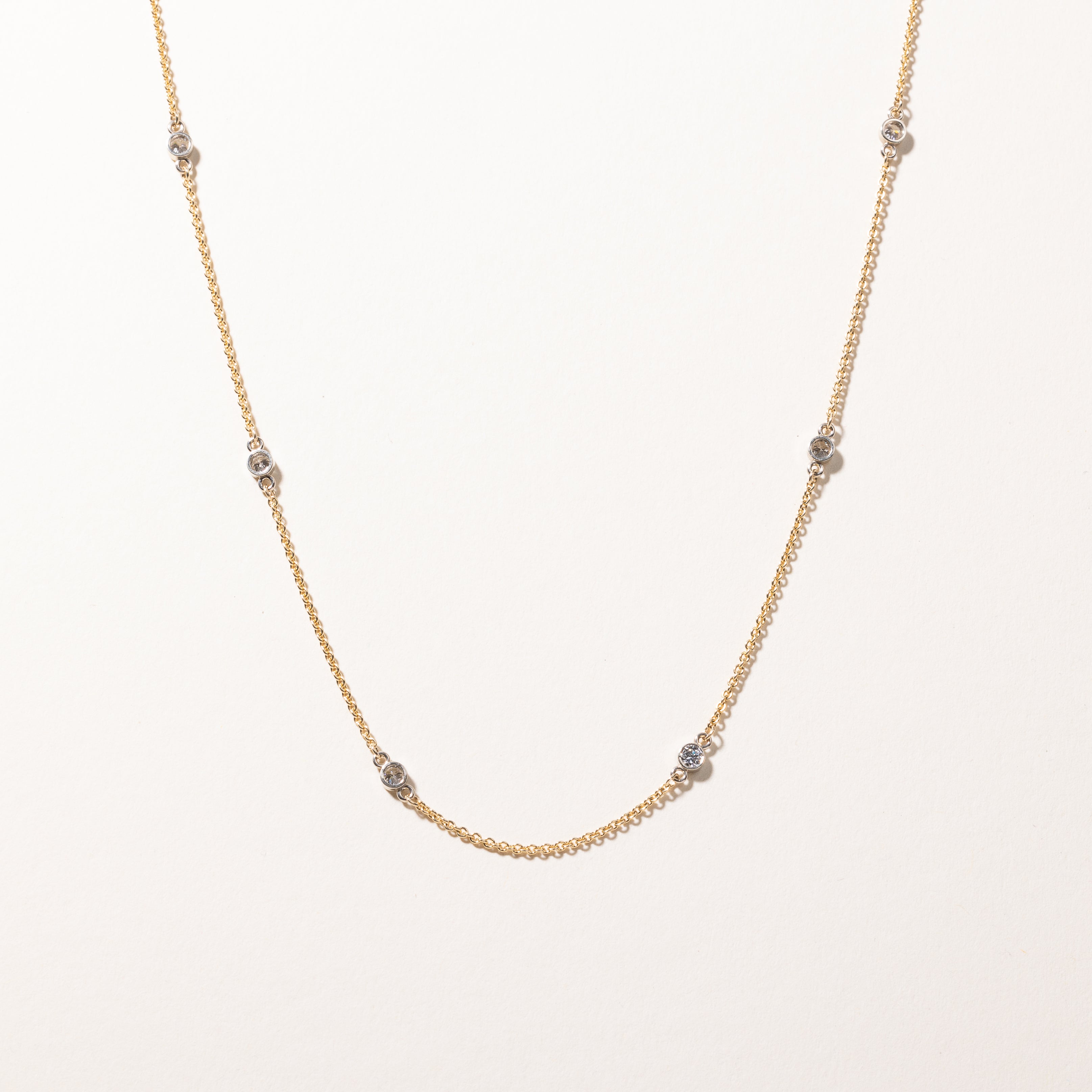 18k Yellow Gold Diamond Necklace | 0.60ctw | 20"
